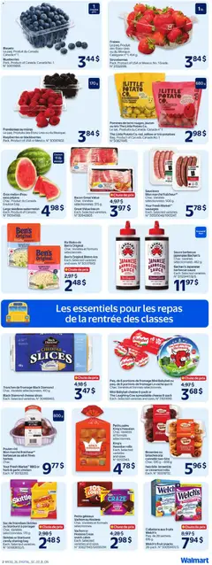 Preview of Walmart flyer / circulaire from shop Walmart valid from Aug 20, 2026 | Page: 3 | Products: Blueberries, Cheddar, Snacks, Chicken