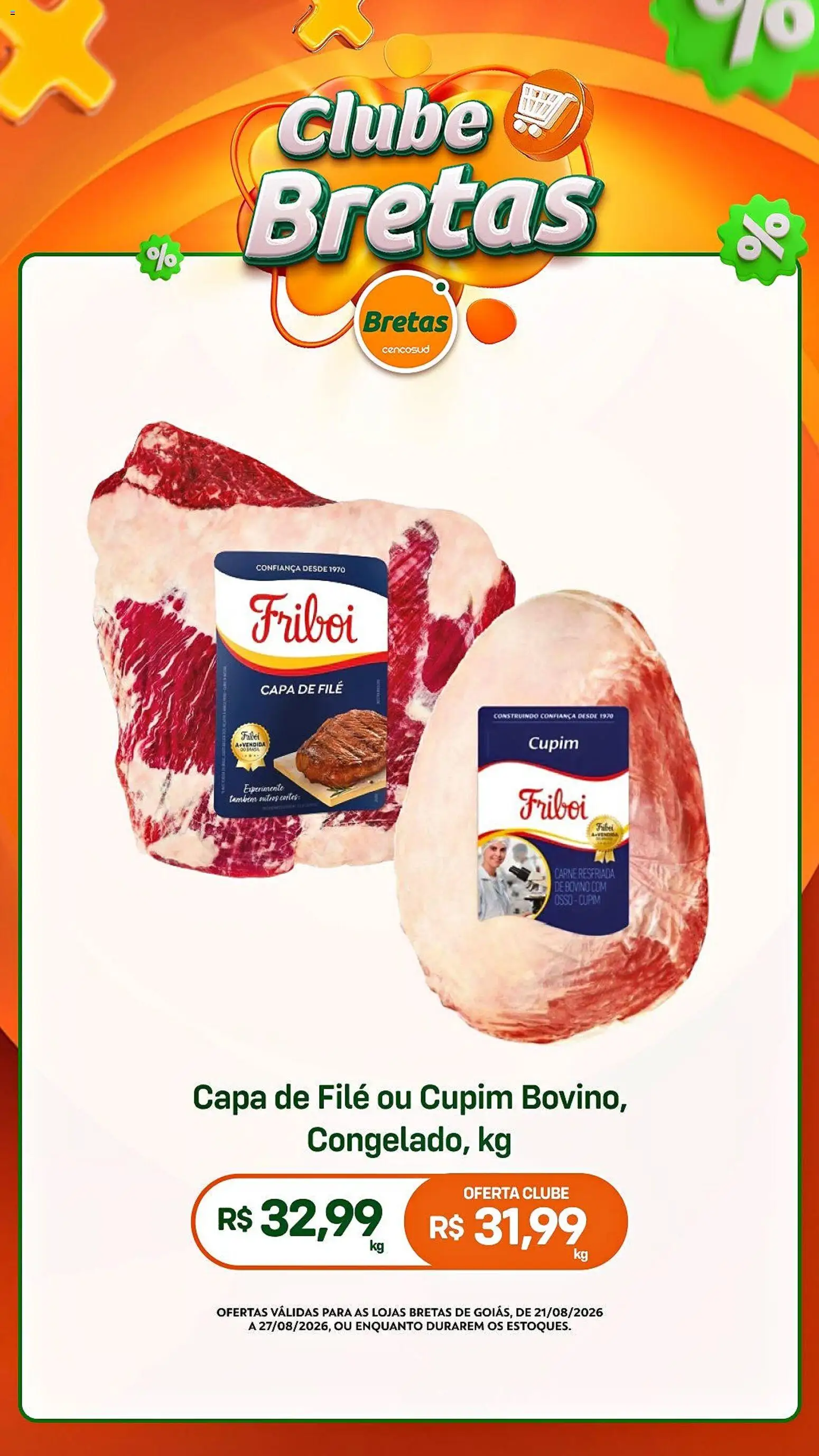 Bretas Folheto - válido de 21/08/2026 | Página: 6 | Produtos: Carne