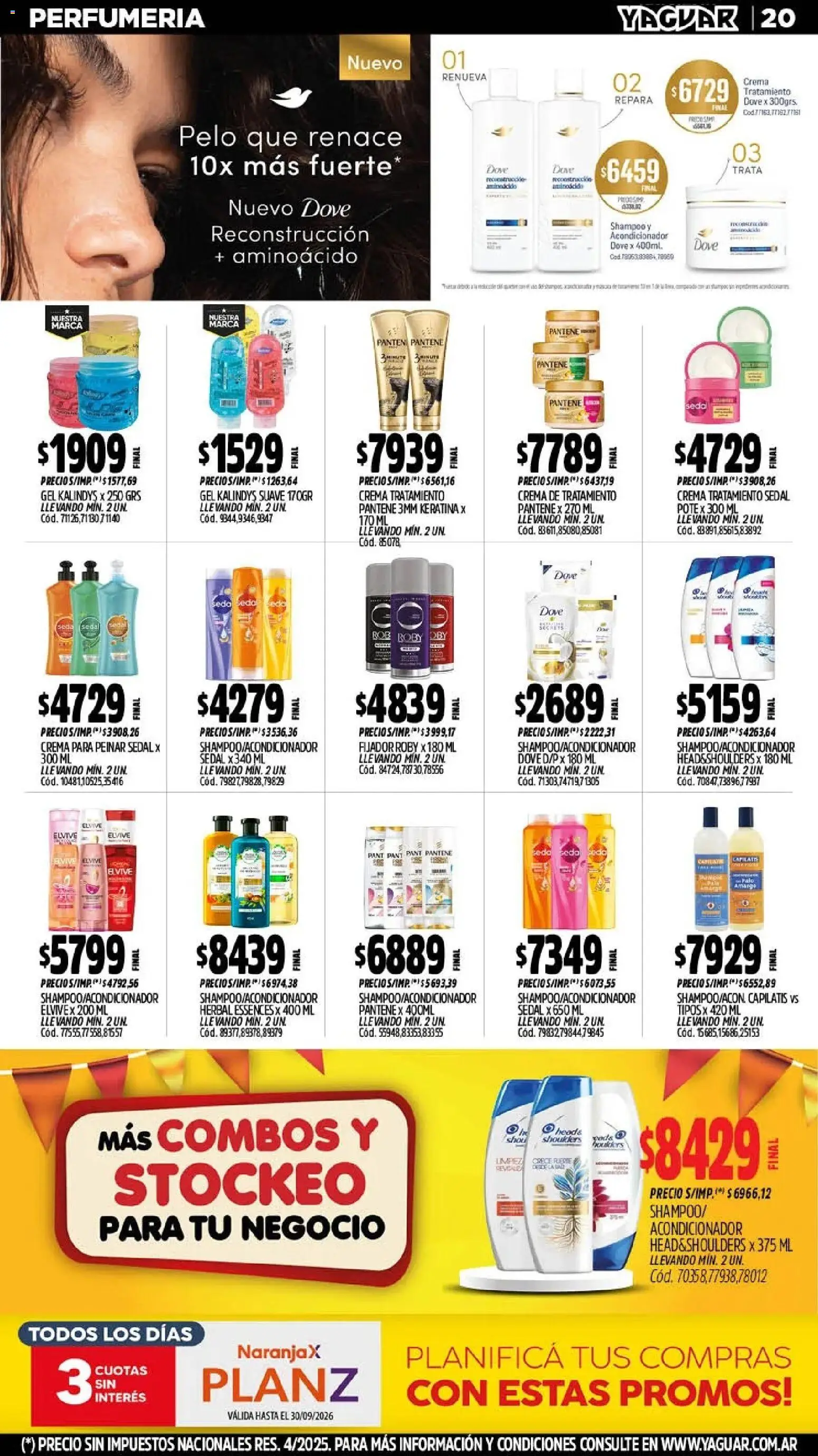 Yaguar - Oferta Semanal General Roca │ válido desde el 21/09/2026 | Página: 20 | Productos: Shampoo, Acondicionador, Fijador, Crema