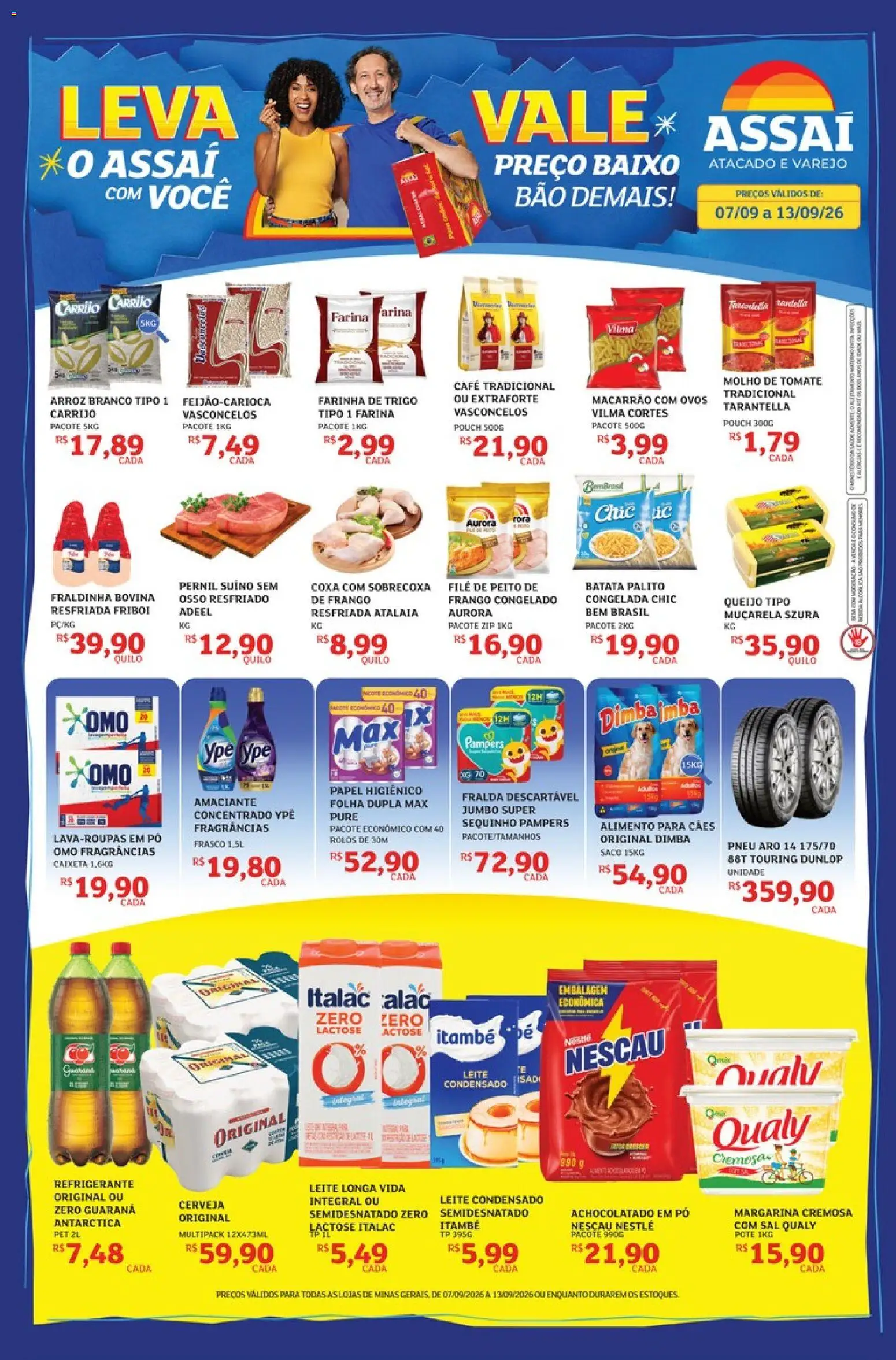 Assaí Atacadista Folheto - válido de 07/09/2026 | Página: 1 | Produtos: Pampers, Guaraná, Leite, Macarrão