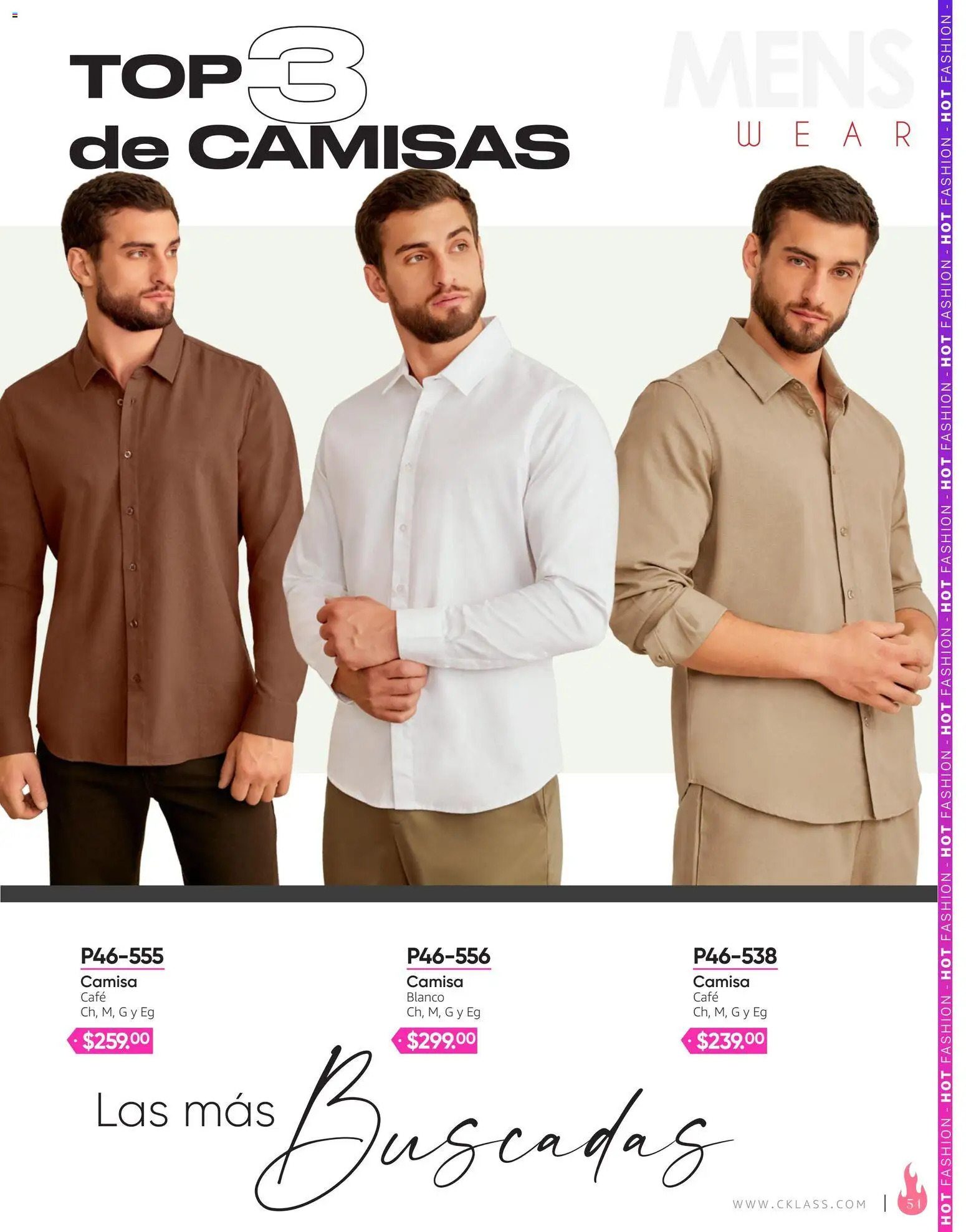Nuevas ofertas de Cklass válidas en toda la República Mexicana desde el 03/08/2026. ¡Encuentra las mejores ofertas en Cklass catálogo Hot Fashion Ropa! | Página: 55 | Productos: Camisa, Café