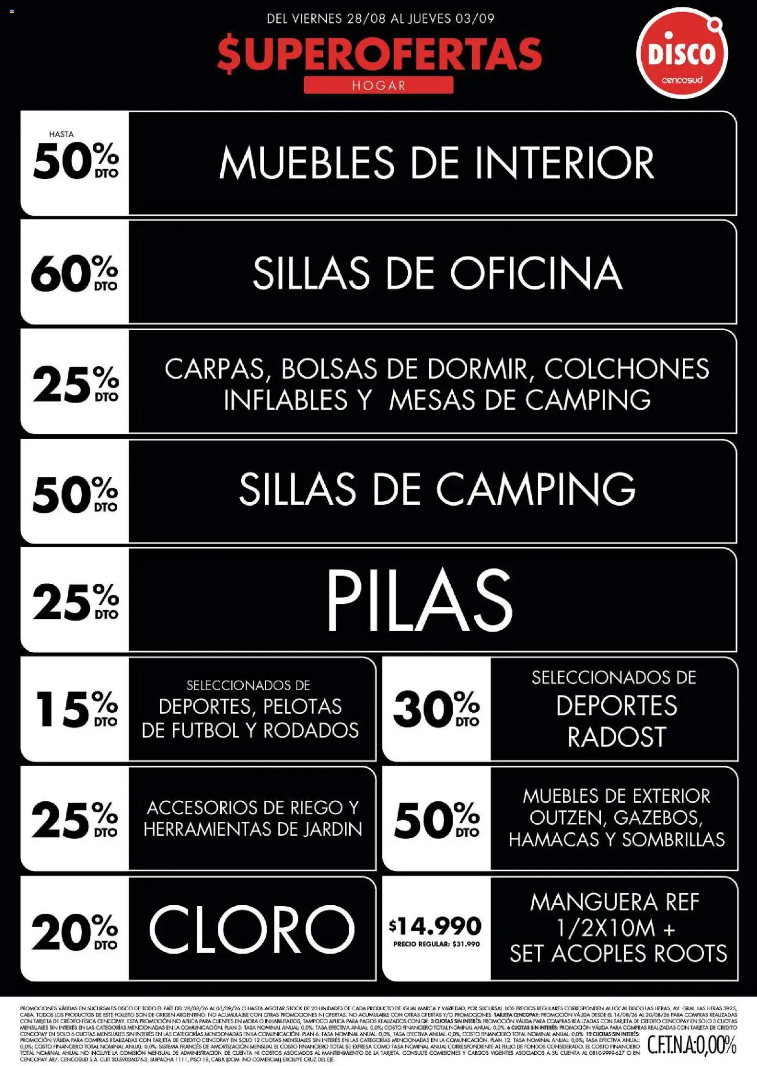 Disco - Ofertas | Electro, T. Libre y más │ válido desde el 27/08/2026 | Página: 4 | Productos: Disco, Pilas, Manguera, Herramientas