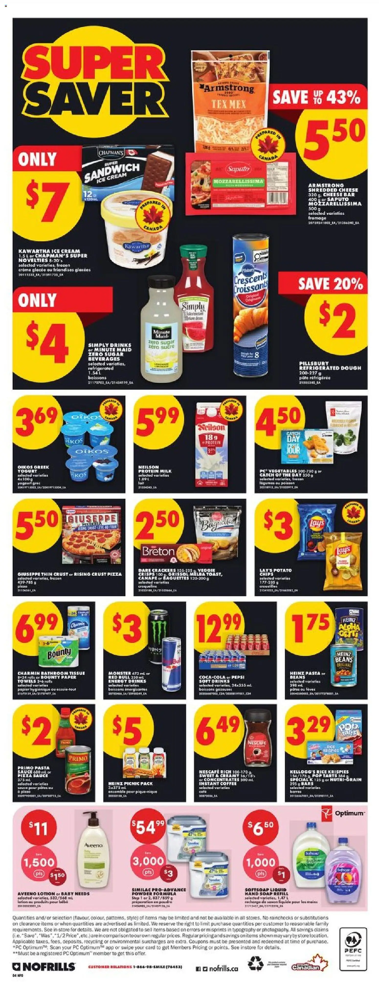 No Frills flyer valid from 11.06.2026 | Page: 4 | Products: Chips, Cream, Powder, Yogurt