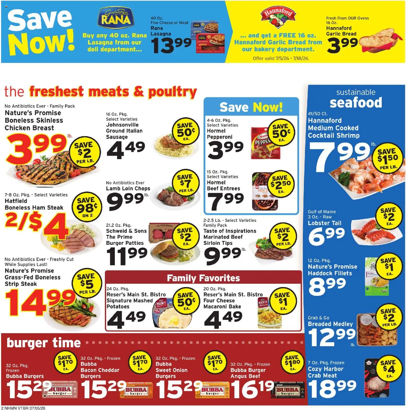 Hannaford Weekly Ad - valid from 07/05/2026 | Page: 2 | Products: Bakery, Pepper, Seafood, Onion