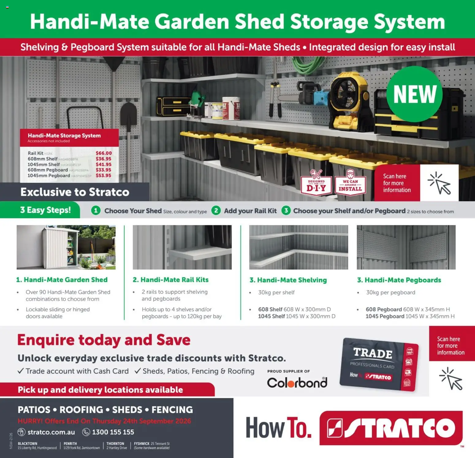 Stratco catalogue - valid from 14/08/2026 | Page: 12 | Products: Shelf, Kits, Shed, Accessories
