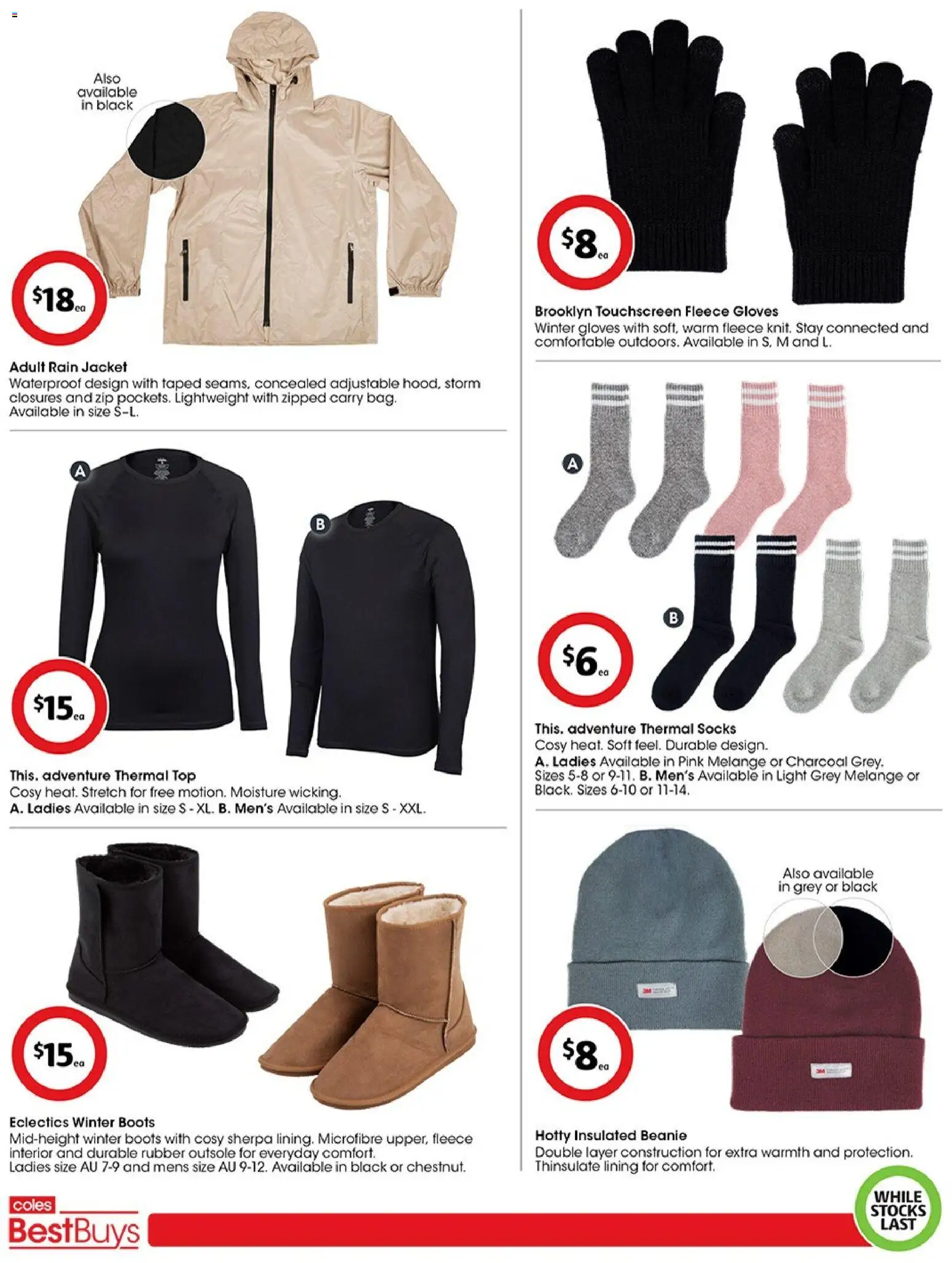Coles catalogue - valid from 05.06.2026 | Page: 4 | Products: Light, Jacket, Socks, Boots