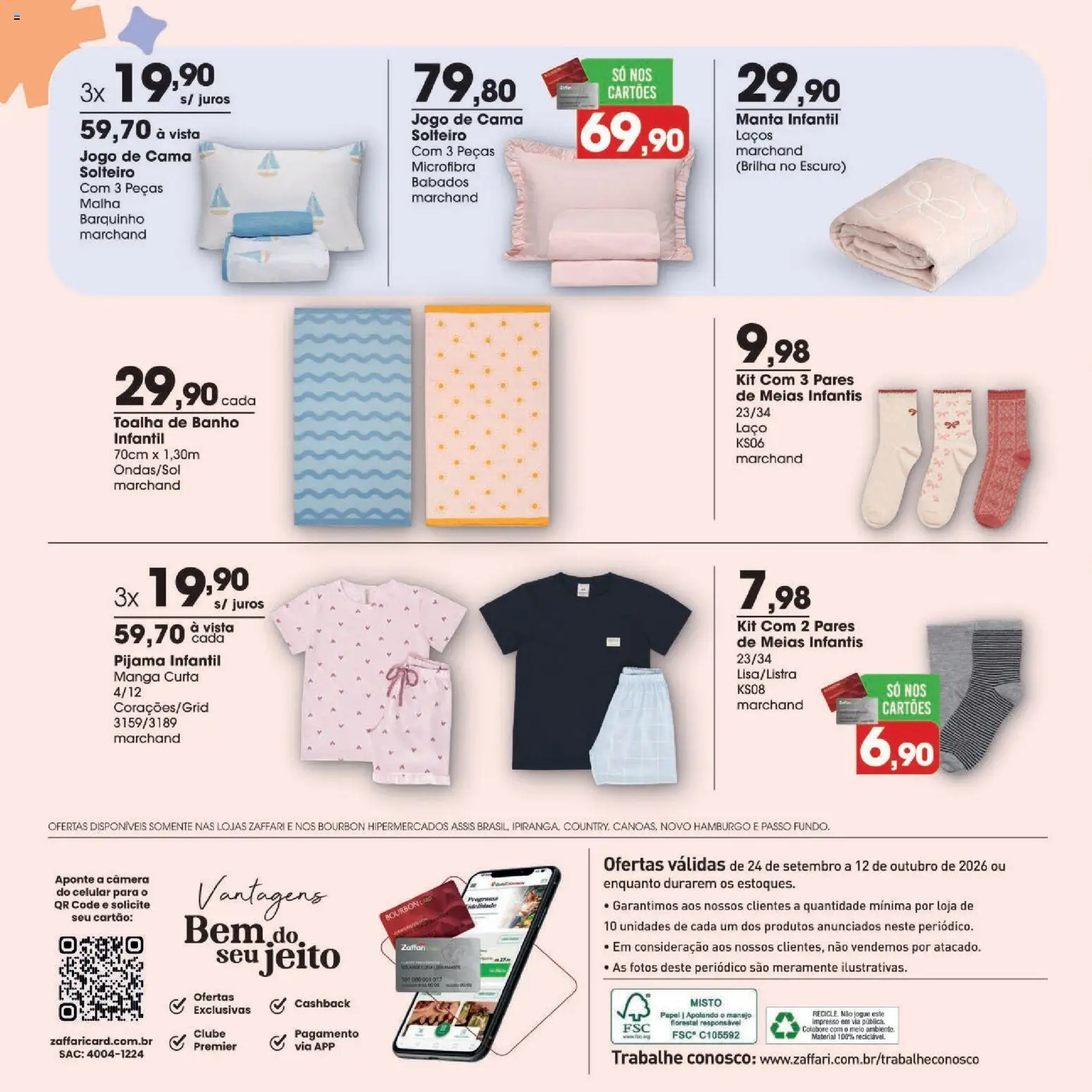 Zaffari Folheto - válido de 24/09/2026 | Página: 10 | Produtos: Celular, Cama, Toalha de banho, Câmera