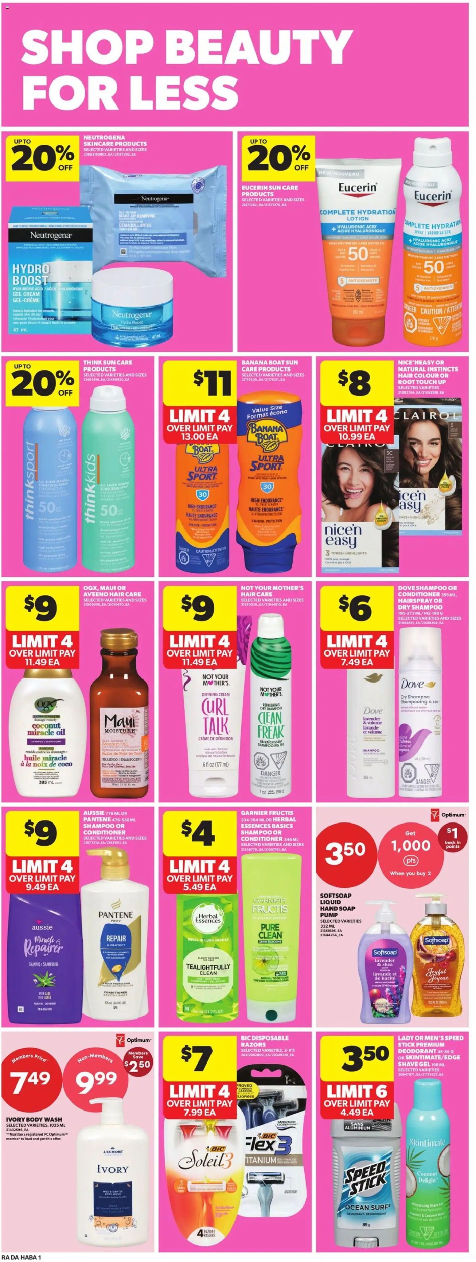 Atlantic Superstore flyer valid from Jul 16, 2026 | Page: 20 | Products: Water, Shampoo, Conditioner, Sunscreen