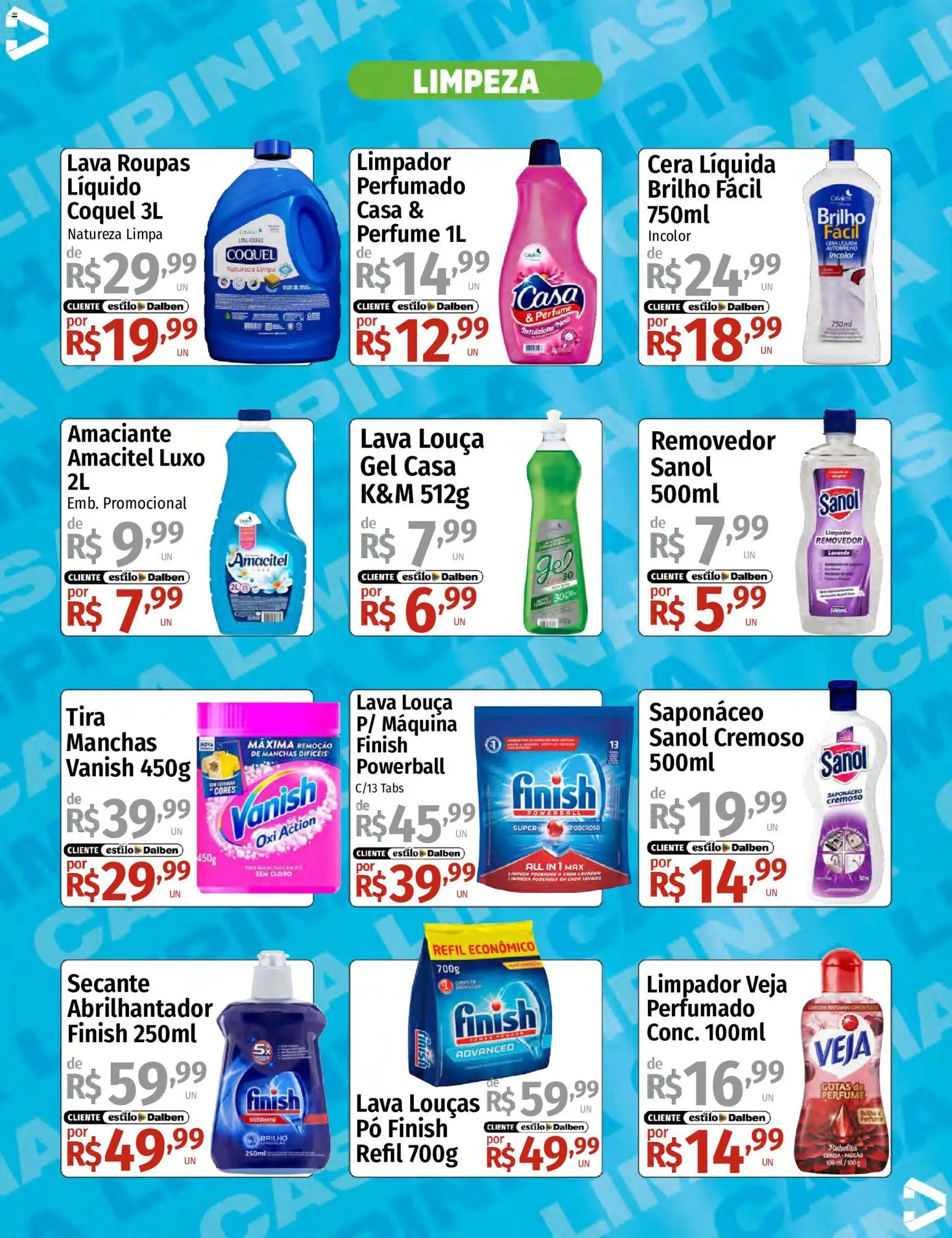 Supermercado Dalben Folheto - válido de 24/08/2026 | Página: 2 | Produtos: Abrilhantador, Cloro, Tira manchas, Louça