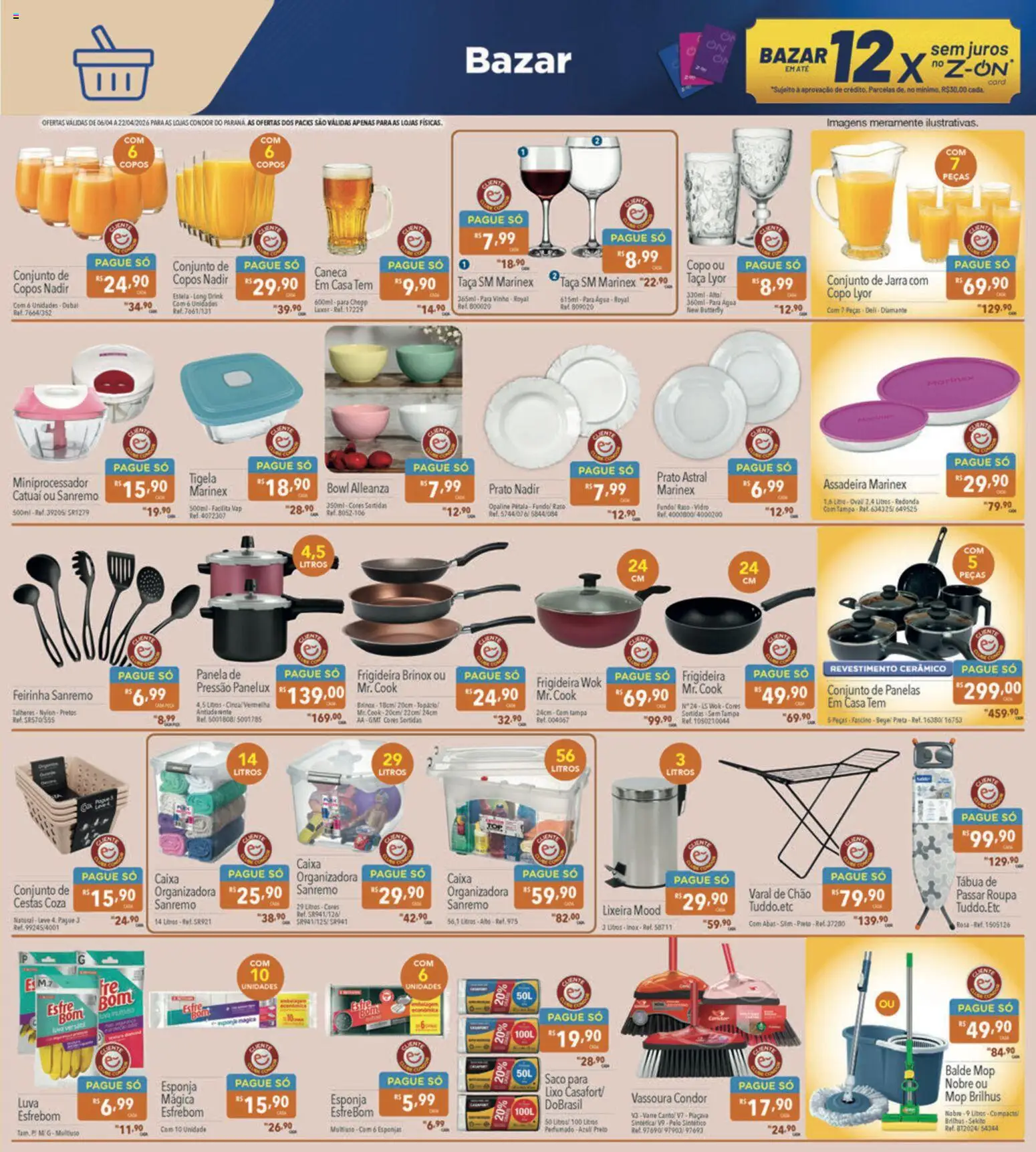 Supermercados Condor Folheto - válido de 06.04.2026 | Página: 25 | Produtos: Vinho, Lixeira, Tábua, Assadeira