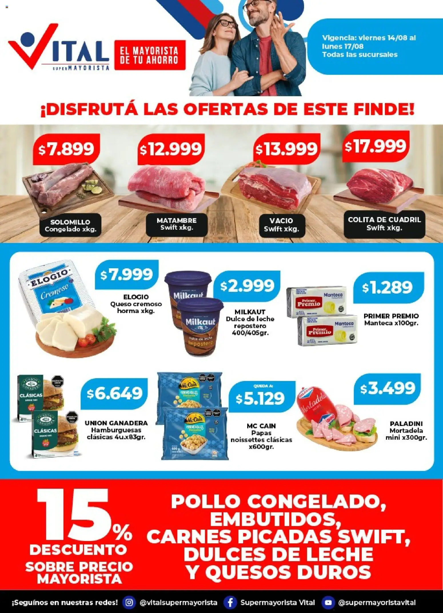 Vital - Ofertas fin MORENO │ válido desde el 14/08/2026 | Página: 2 | Productos: Cuadril, Pollo, Dulces, Leche