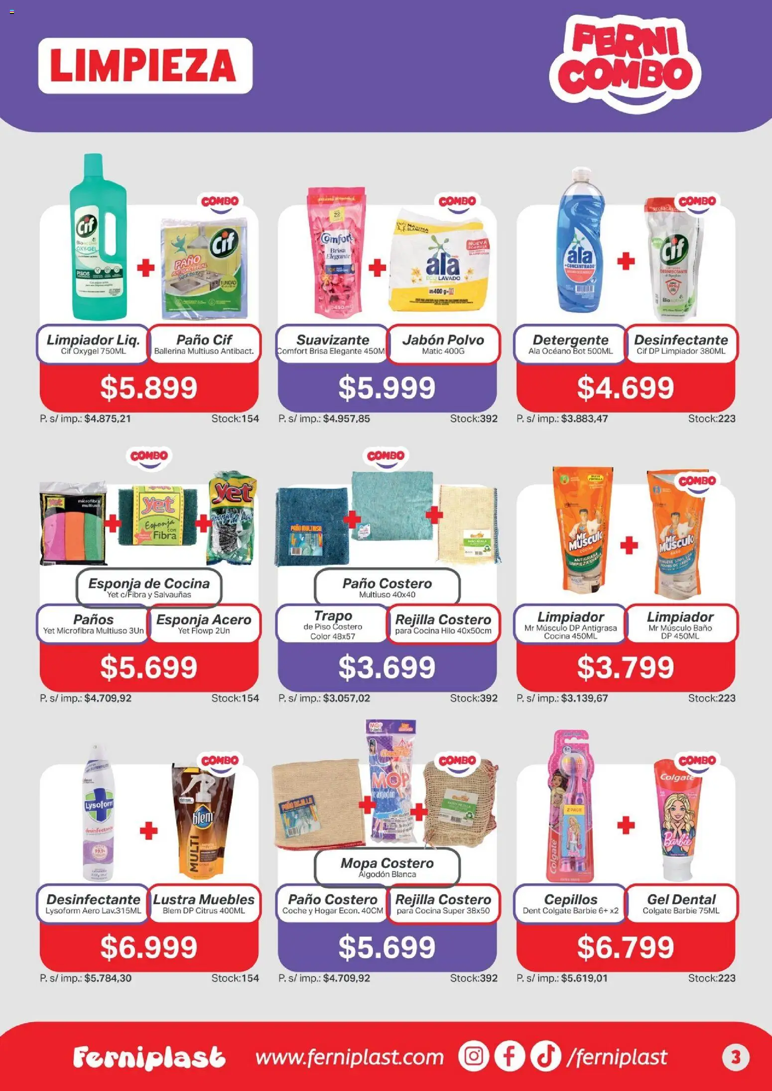 Ferniplast catálogo │ válido desde el 28.05.2026 | Página: 3 | Productos: Algodón, Detergente, Suavizante, Limpiador