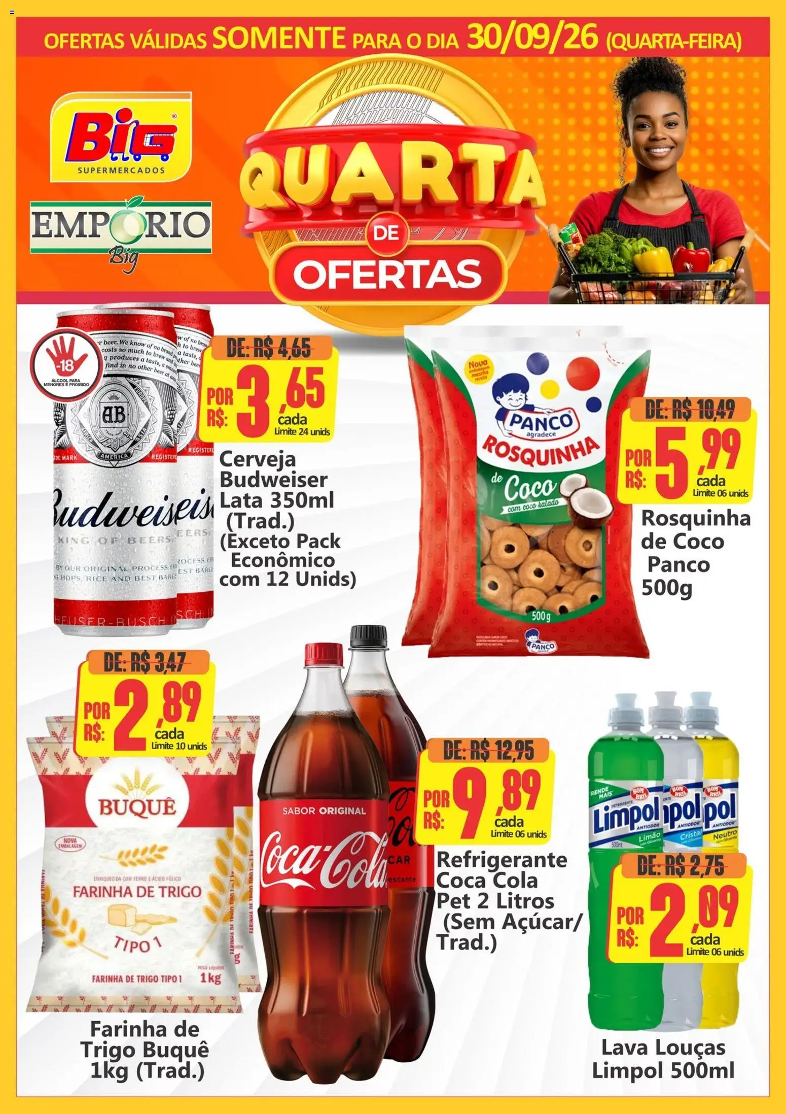 Big Supermercados Folheto - válido de 30/09/2026 | Página: 1 | Produtos: Coco, Farinha, Cola, Cerveja