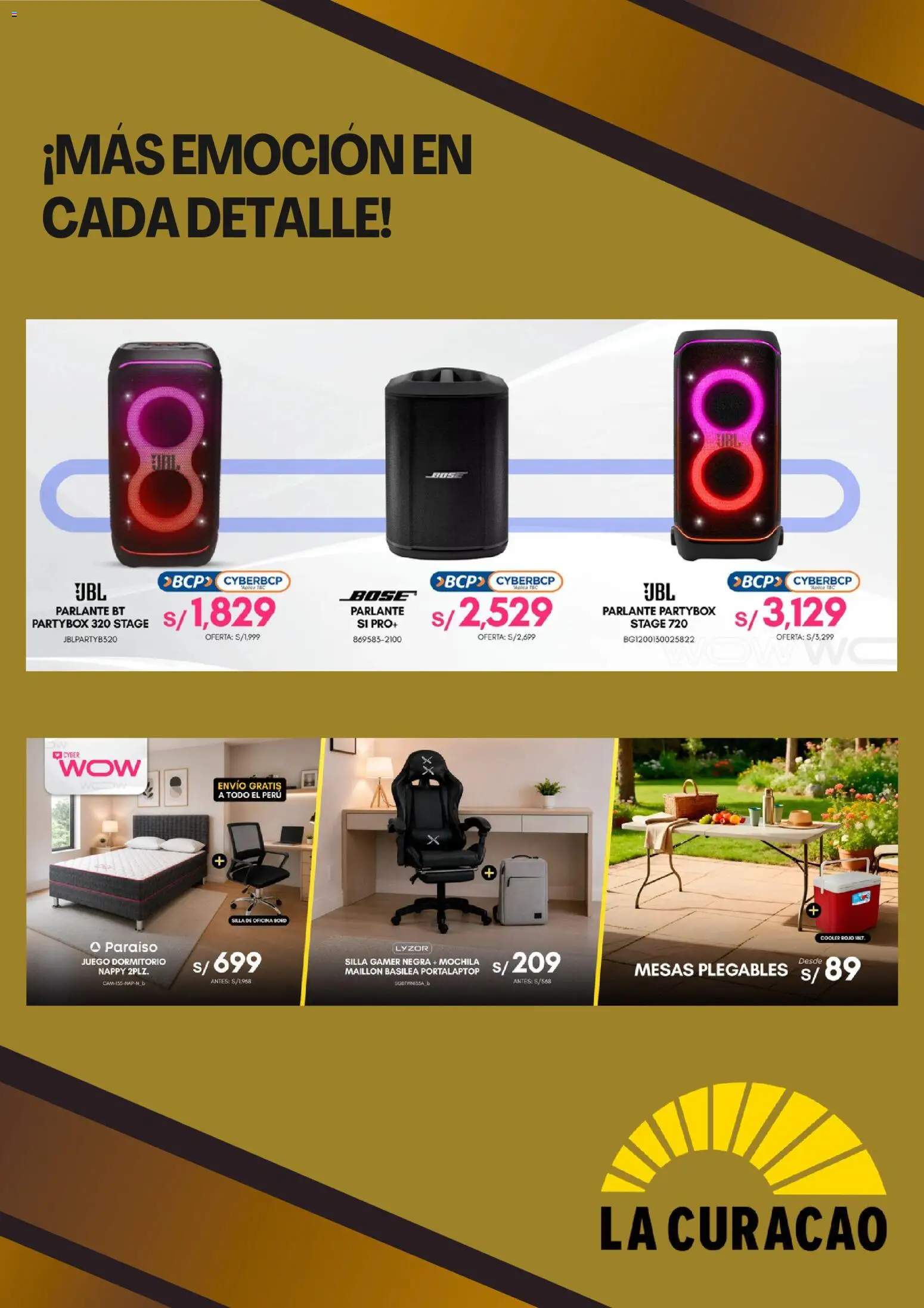 Catálogo La Curacao válido desde 13/07/2026 | Página: 5 | Productos: Silla, Mochila, Juego, Parlante
