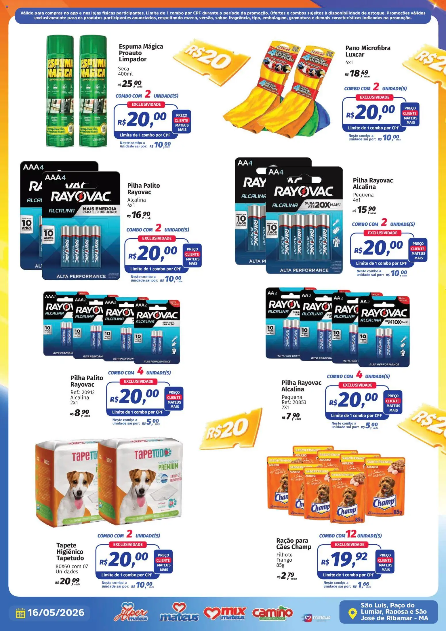 Mateus Folheto - válido de 16.05.2026 | Página: 9 | Produtos: Tapete, Tapete higiênico, Frango