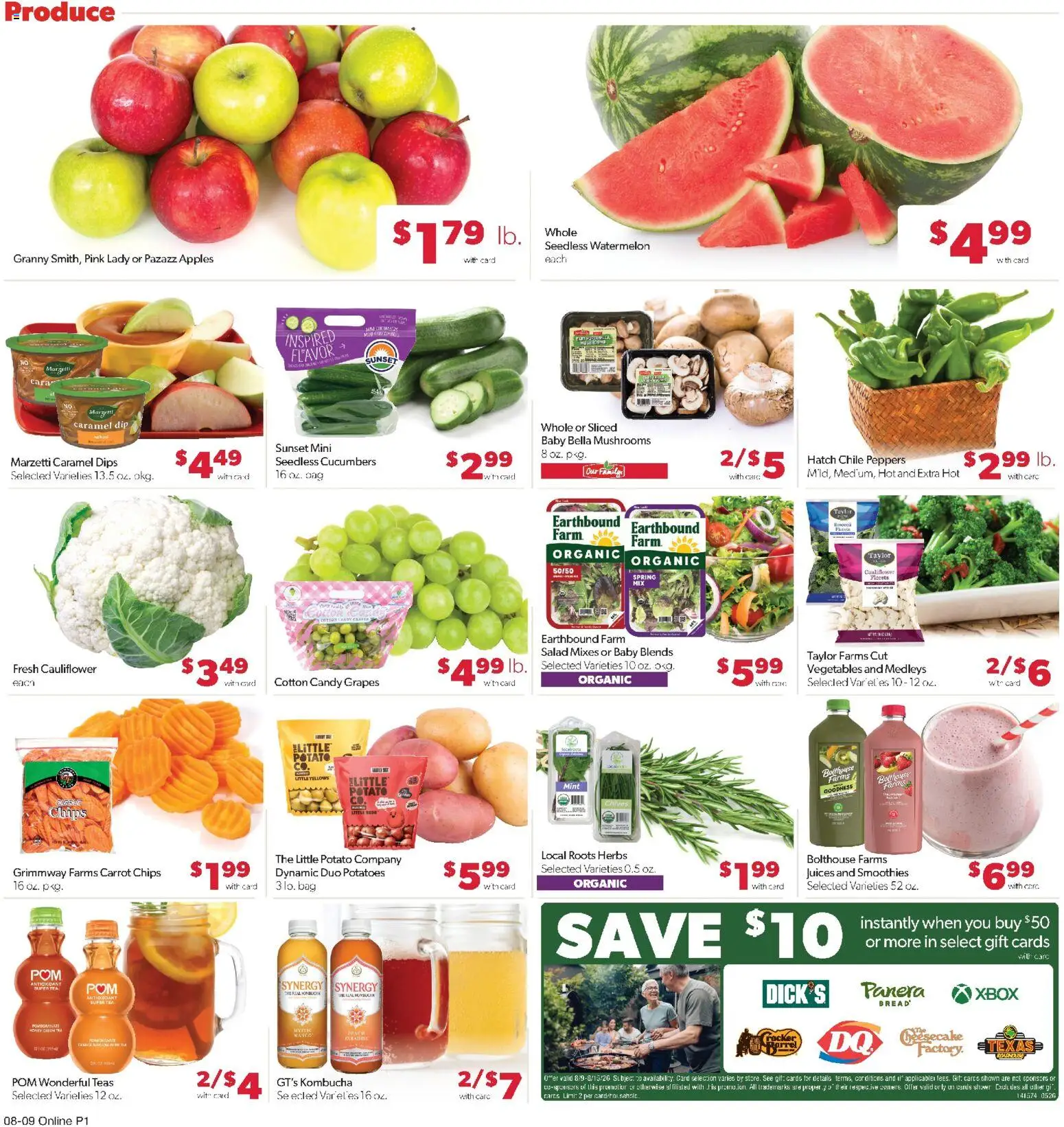 Family Fare Weekly Ad - IA - valid from 08/09/2026 | Page: 6 | Products: Peppers, Bread, Grapes, Cauliflower