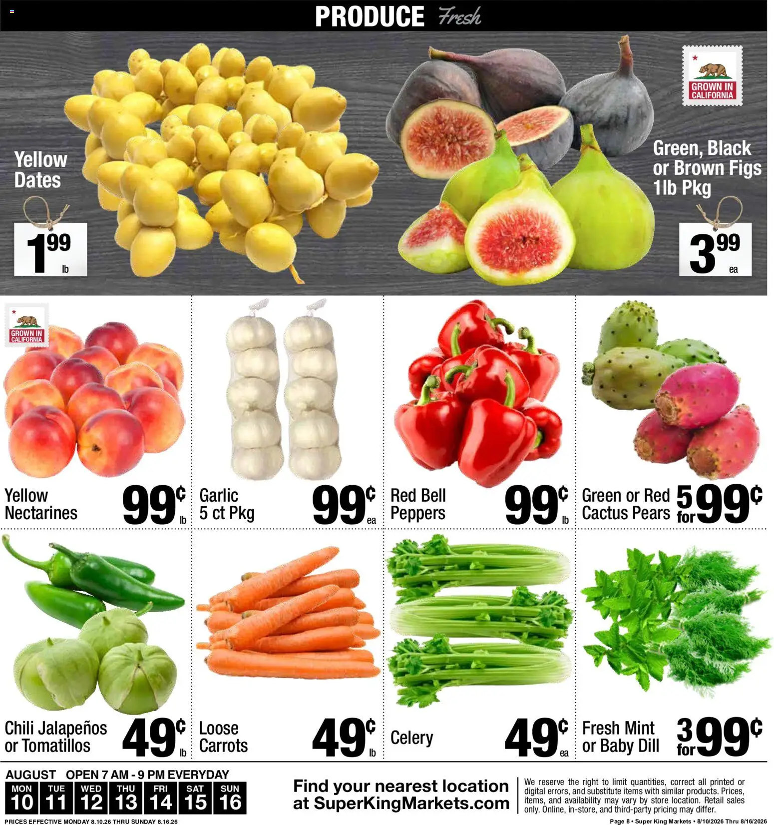 Super King Ad - valid from 08/10/2026 | Page: 9 | Products: Peppers, Celery, Pears, Figs