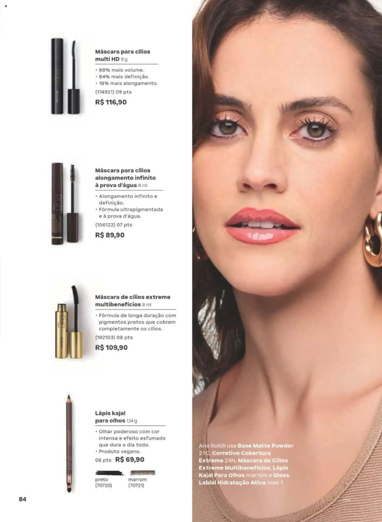 Natura Folheto - válido de 10/08/2026 | Página: 85 | Produtos: Corretivo, Máscara para cílios, Lápis, Base