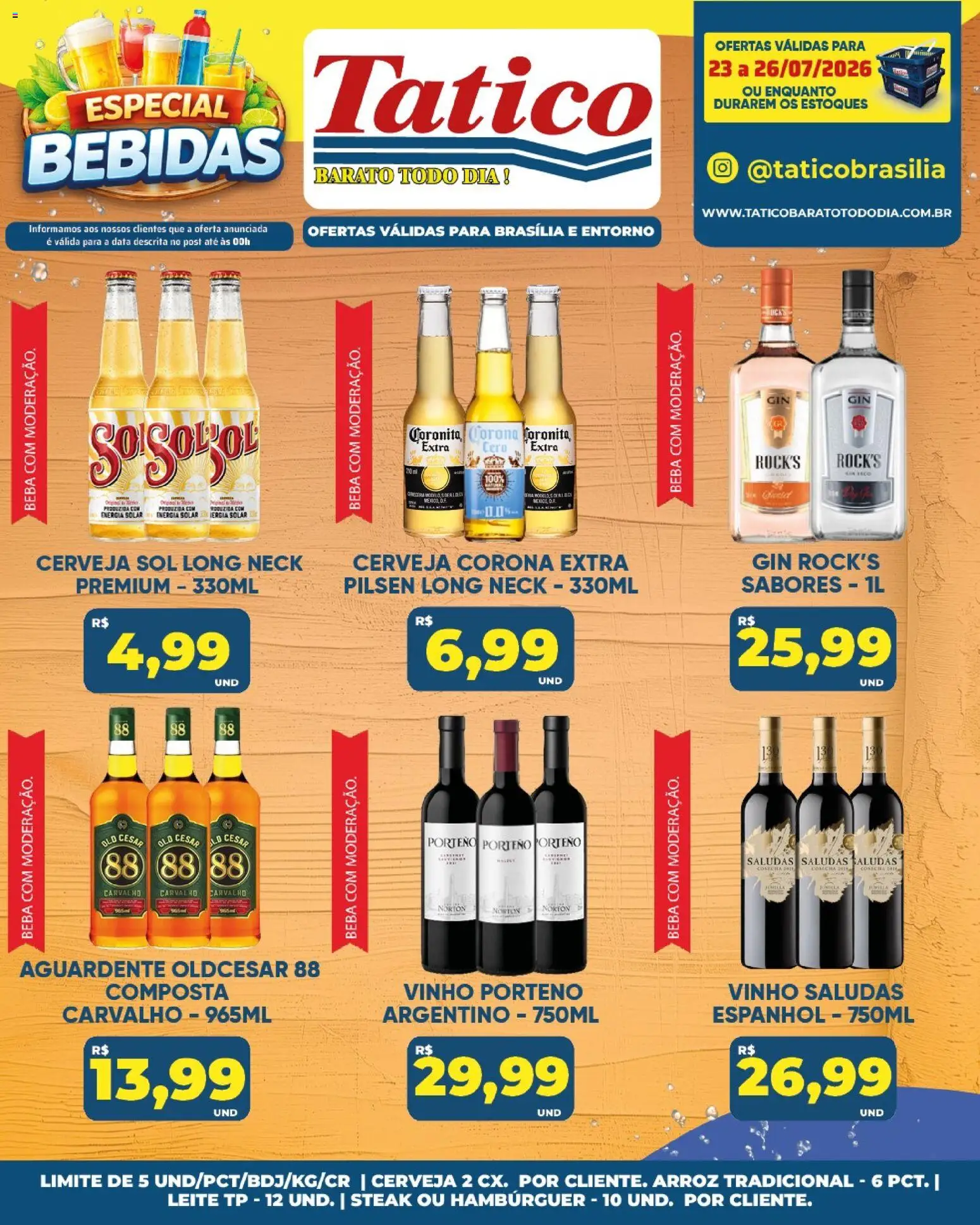 Tatico Folheto - válido de 27/07/2026 | Página: 49 | Produtos: Leite, Cerveja, Gin, Hambúrguer