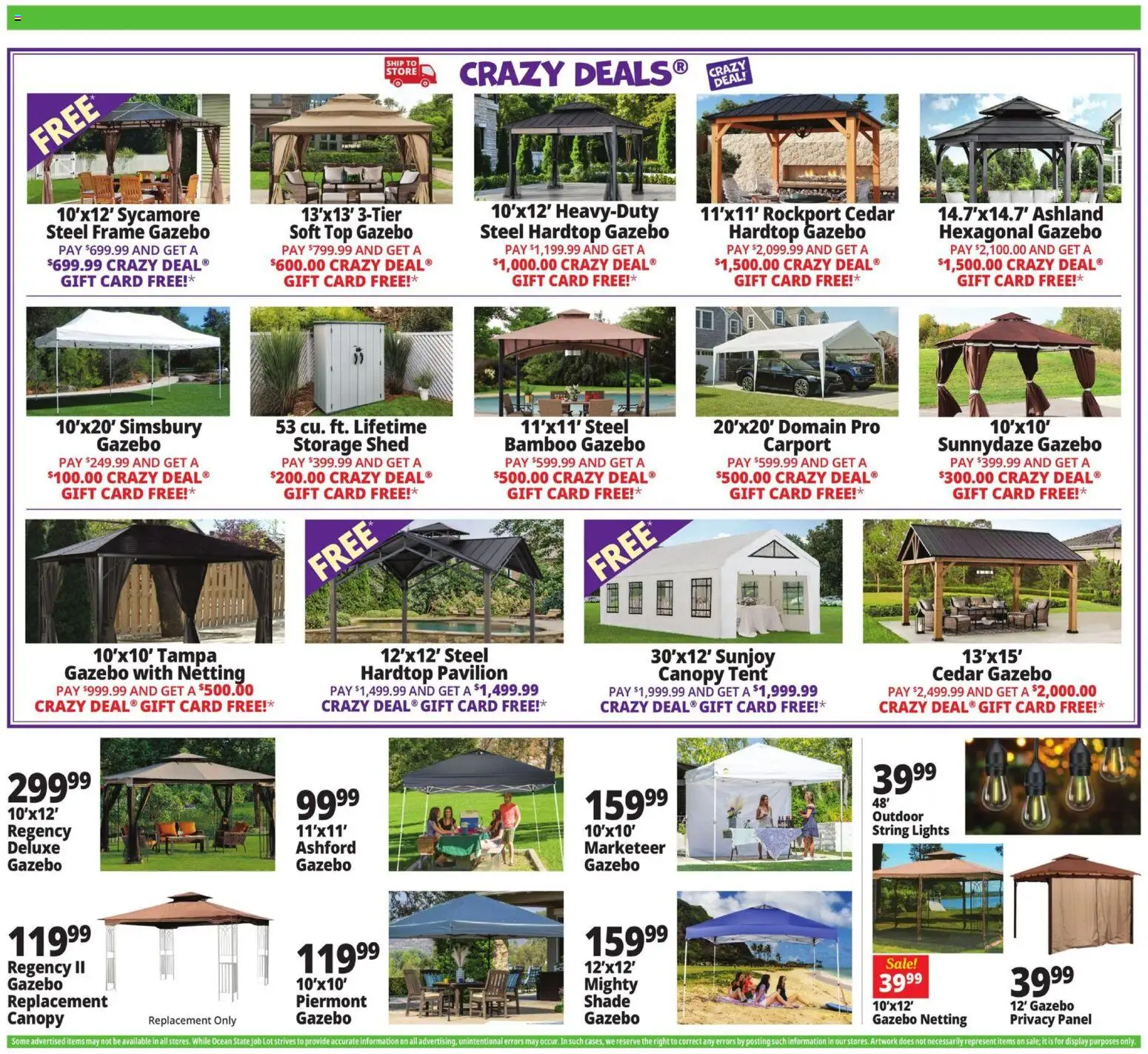 Ocean State Job Lot Weekly Ad - valid from 07/09/2026 | Page: 6 | Products: Tent