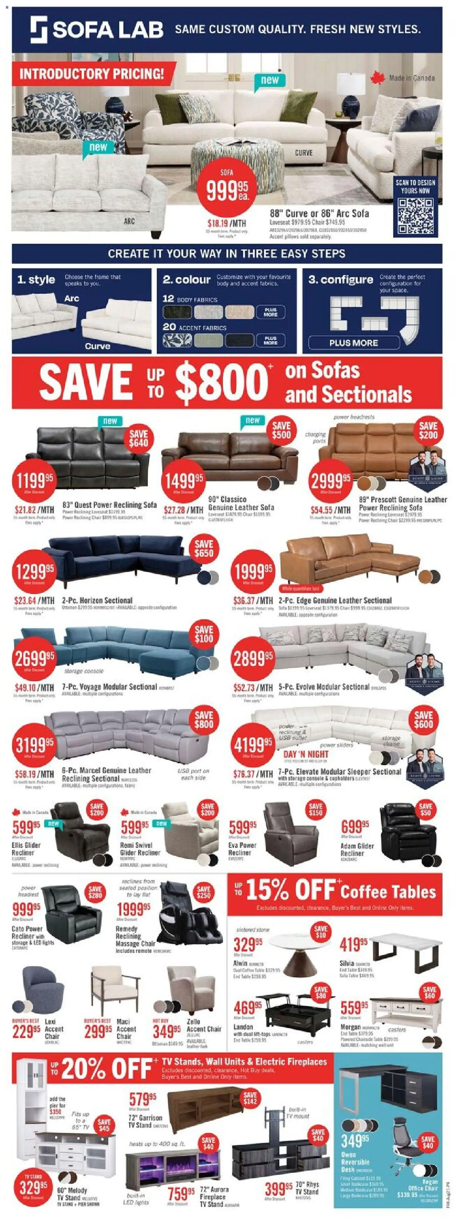 The Brick flyer valid from Aug 20, 2026 | Page: 9 | Products: Tv, Sofa, Table, Chair