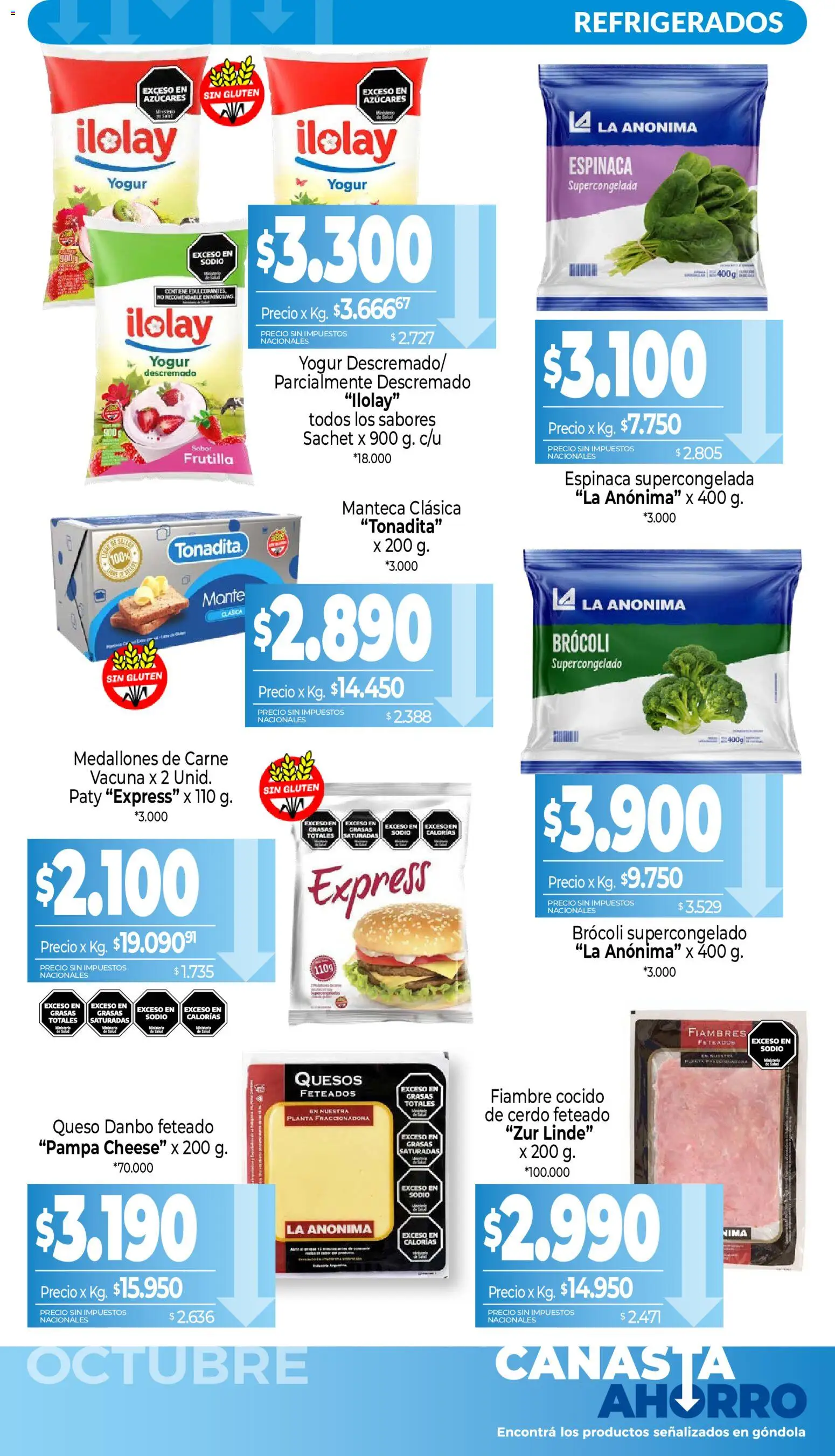 La Anonima - Canasta Ahorro │ válido desde el 01/10/2026 | Página: 10 | Productos: Carne, Espinaca, Planta, Canasta