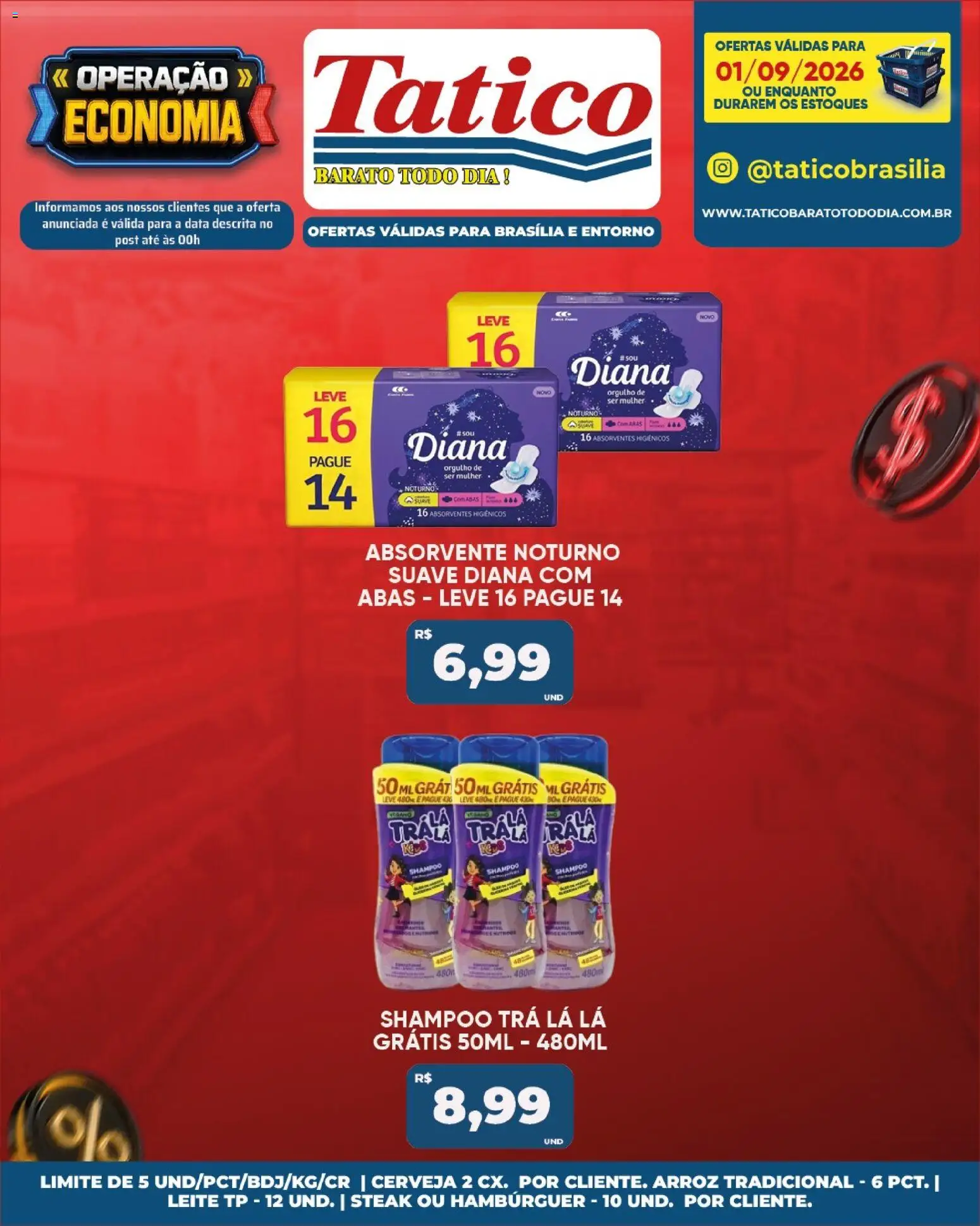 Tatico Folheto - válido de 01/09/2026 | Página: 17 | Produtos: Shampoo, Steak, Arroz, Hambúrguer