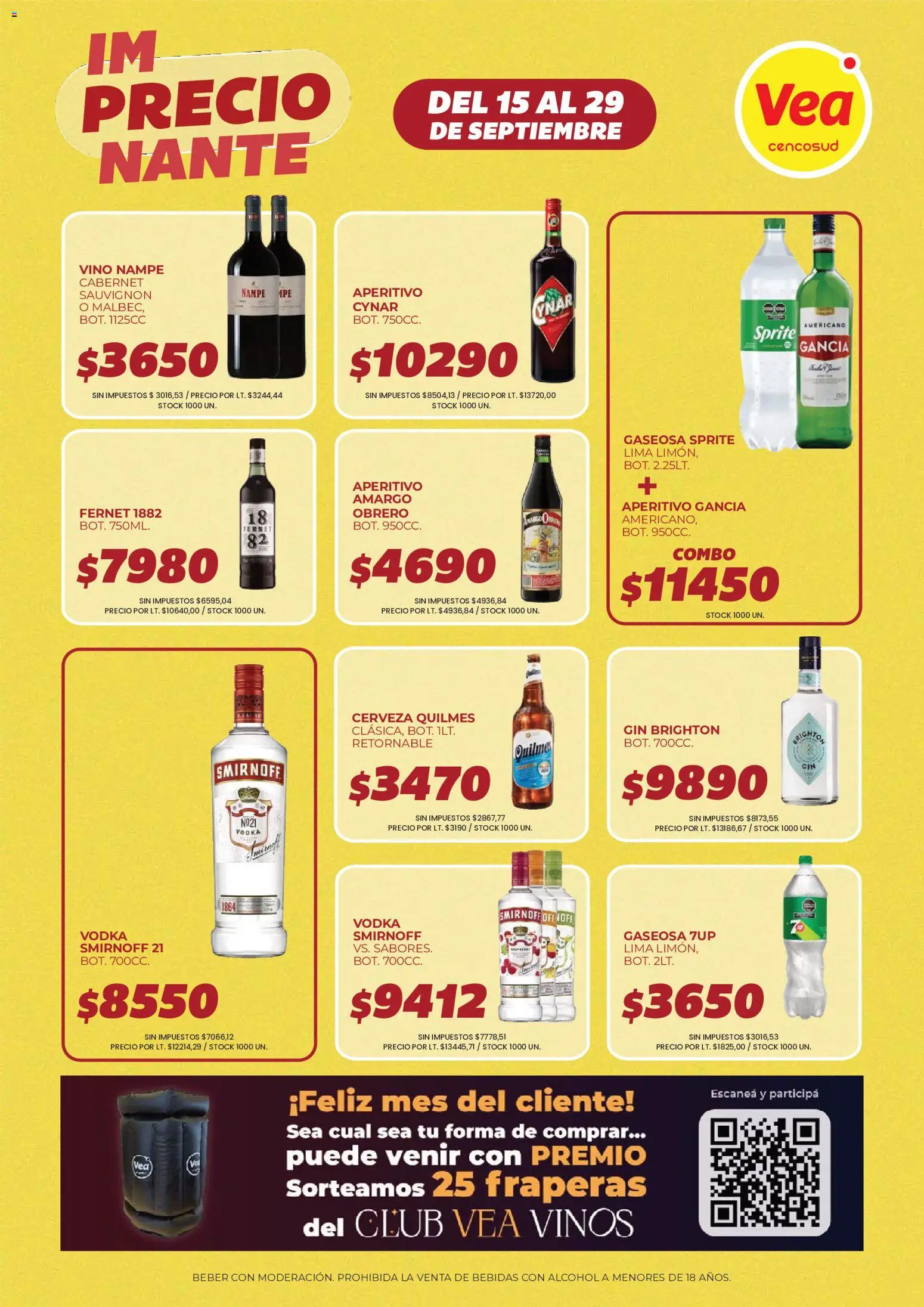 Vea - Folleto imPRECIOnante | Córdoba │ válido desde el 15/09/2026 | Página: 11 | Productos: Vodka, Bebidas, Gaseosa, Vino