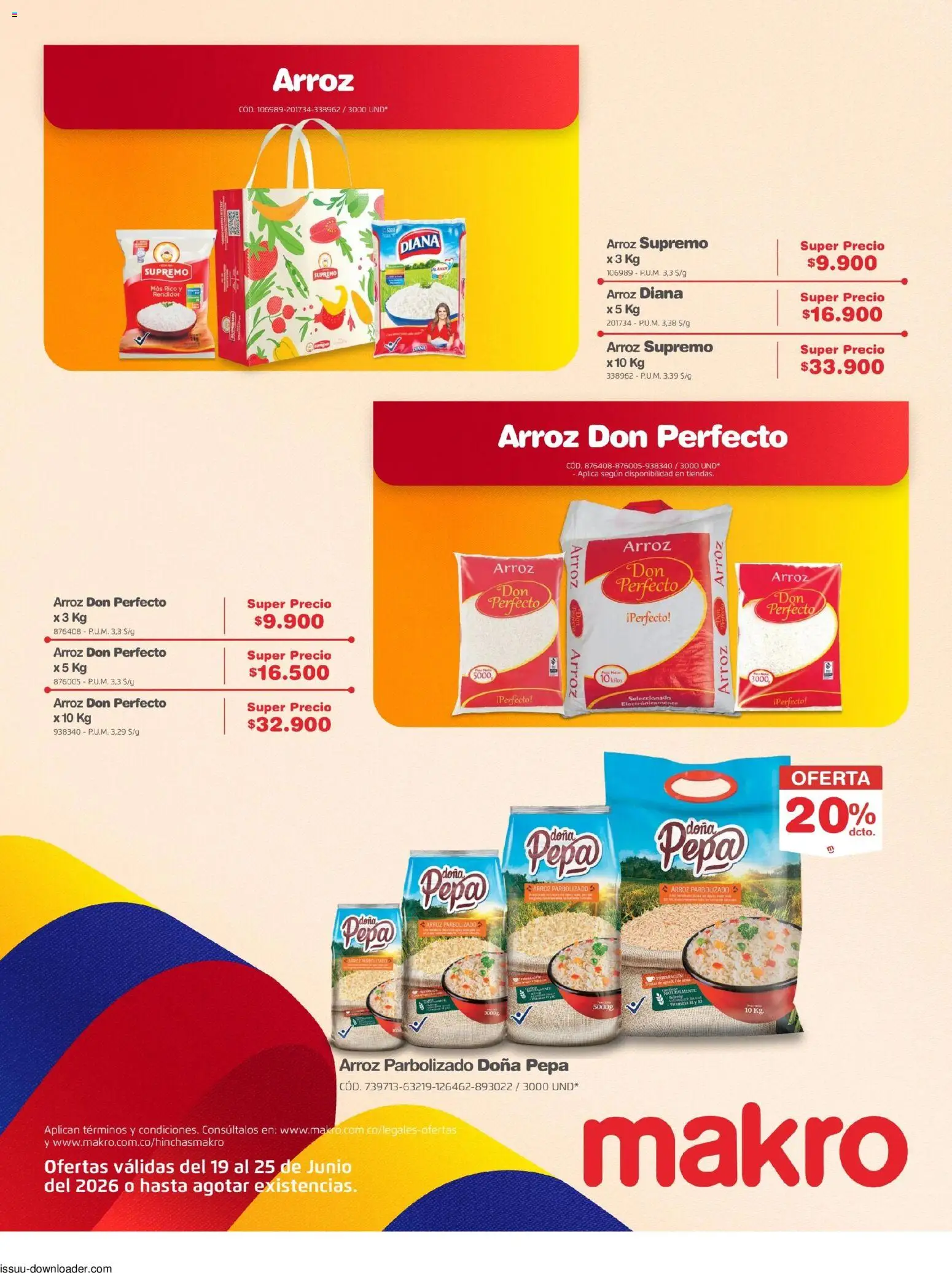 Makro revista - valida desde el 19/06/2026 | Página: 19 | Productos: Agua, Arroz