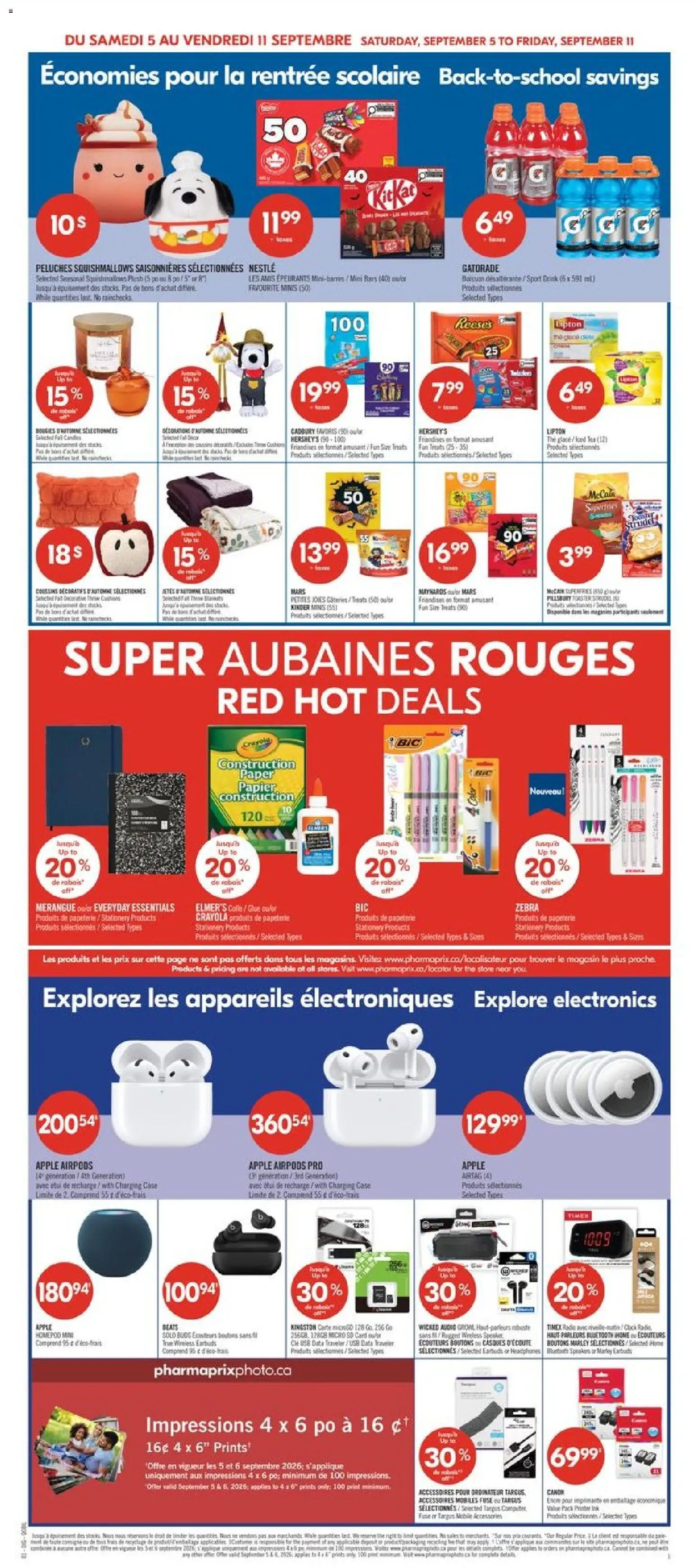 Pharmaprix flyer valid from Sep 5, 2026 | Page: 9 | Products: Tea, Audio, Case, Toaster
