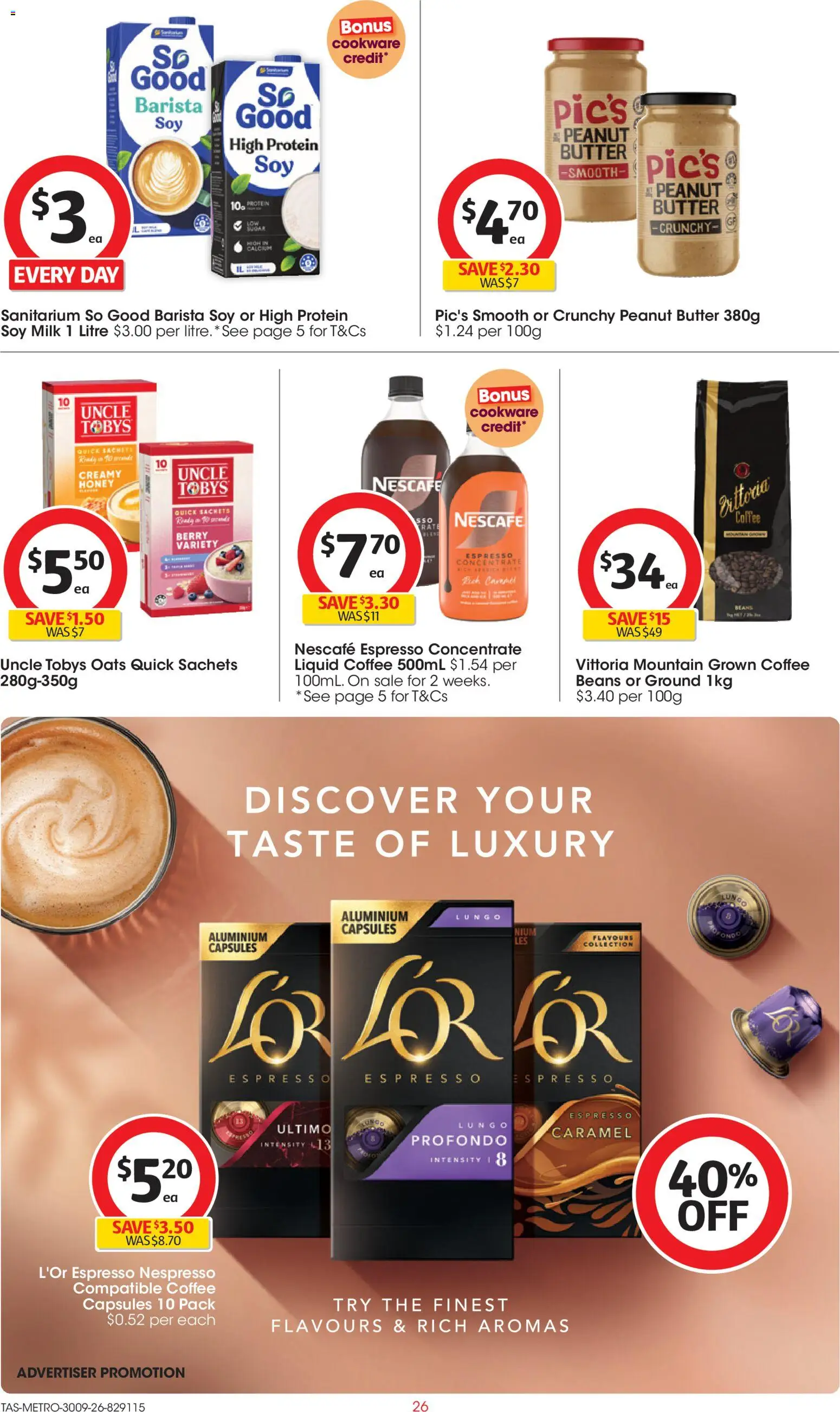 Coles catalogue - valid from 30/09/2026 | Page: 26 | Products: Milk, Capsules, Nescafe, Beans