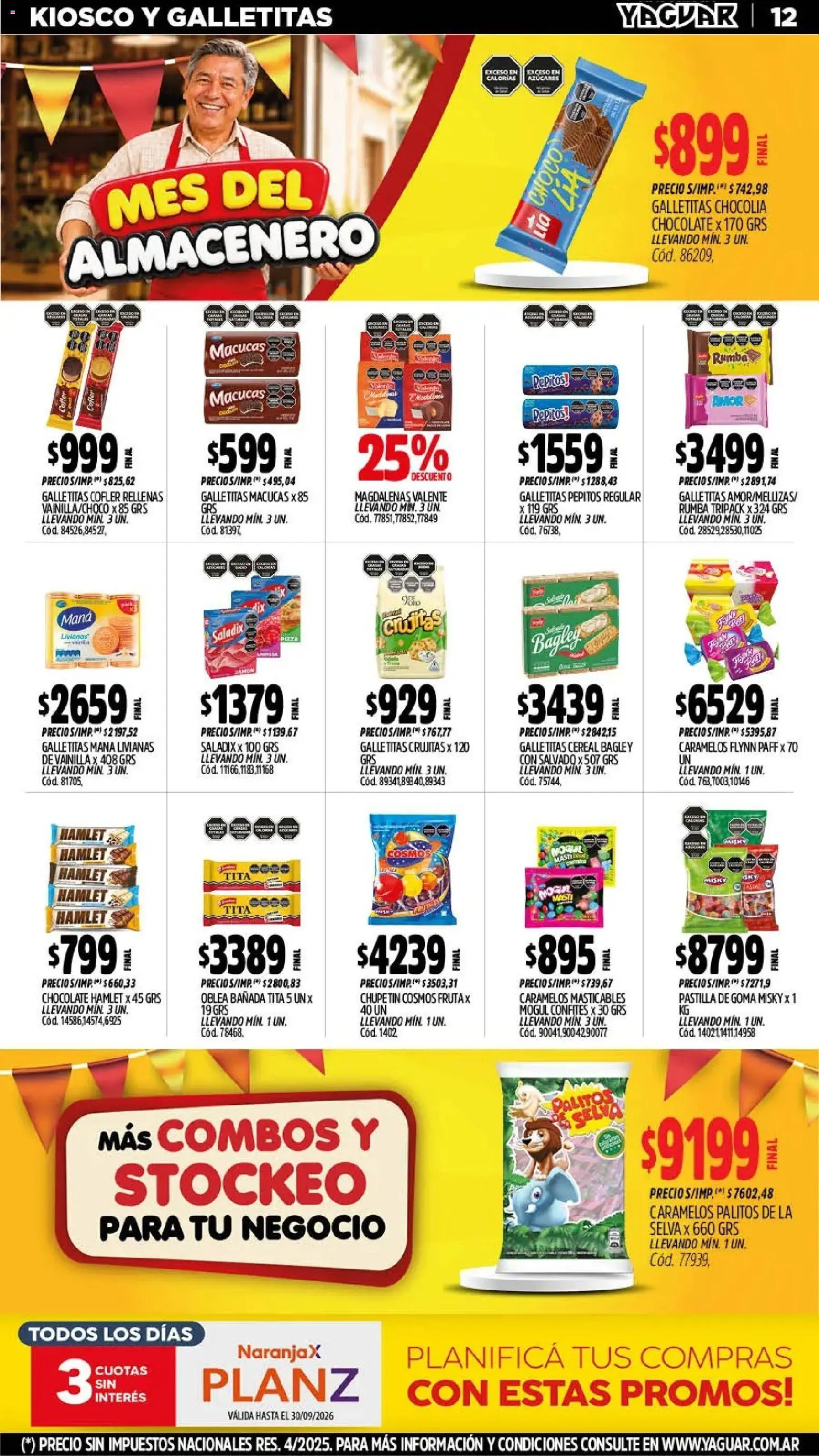 Yaguar - Oferta Semanal Mar del Plata │ válido desde el 21/09/2026 | Página: 12 | Productos: Vainilla, Galletitas, Chocolate, Fruta