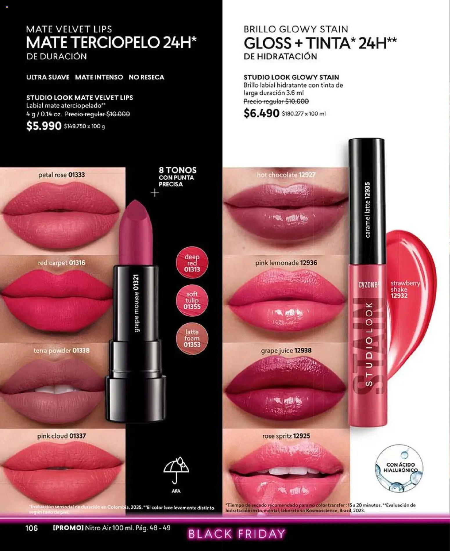 Catálogo CyZone Campaña 16 │ válido desde el 28.09.2026 | Página: 106 | Productos: Brillo, Mousse, Mate, Labial