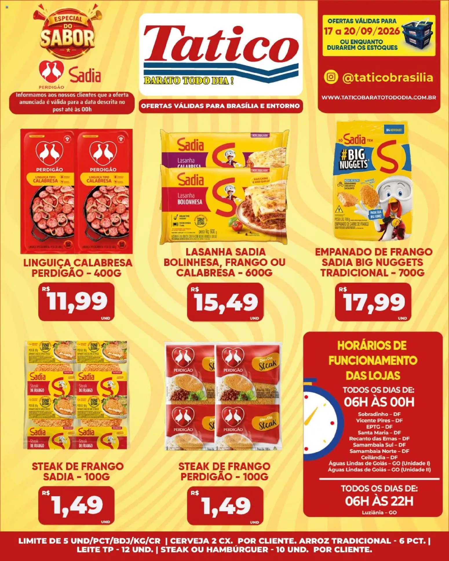 Tatico Folheto - válido de 19/09/2026 | Página: 21 | Produtos: Linguiça, Cerveja, Arroz, Carne