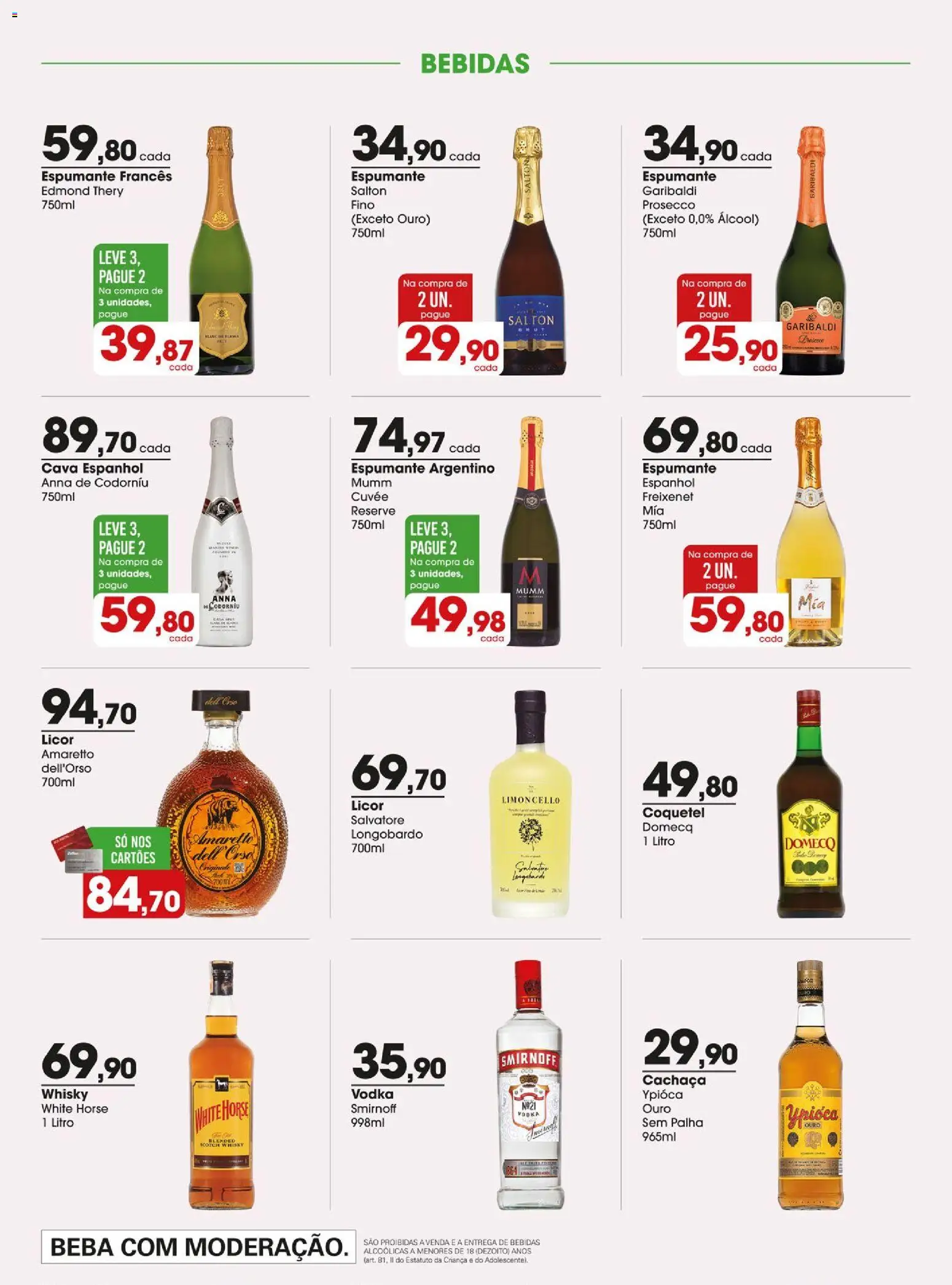 Zaffari Folheto - válido de 14/07/2026 | Página: 15 | Produtos: Espumante, Cachaça, Whisky, Vodka