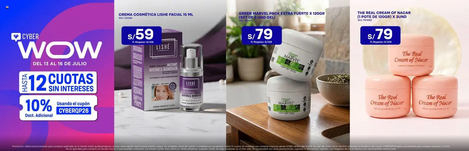 Catálogo Quality Products válido desde 13/07/2026 | Página: 4 | Productos: Crema