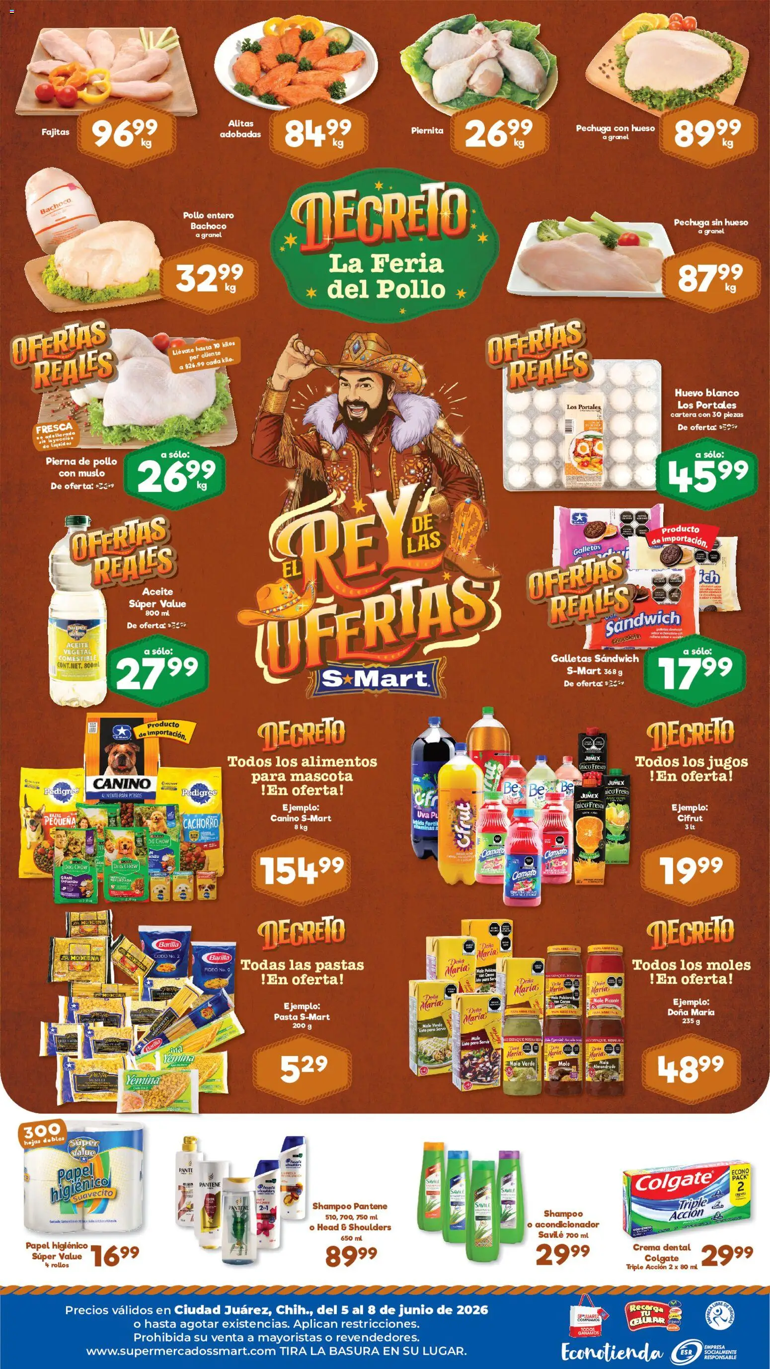 Nuevas ofertas de S-Mart válidas en toda la República Mexicana desde el 05.06.2026. ¡Encuentra las mejores ofertas en S-Mart folleto Juárez! | Página: 2 | Productos: Aceite, Vitaminas, Papel higiénico, Acondicionador