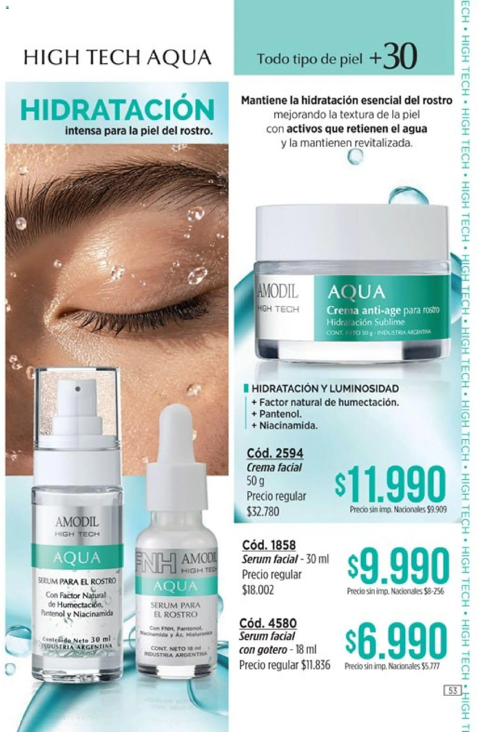 Catálogo Amodil Campaña 16 │ válido desde el 19/09/2026 | Página: 53 | Productos: Crema facial, Serum, Agua, Crema