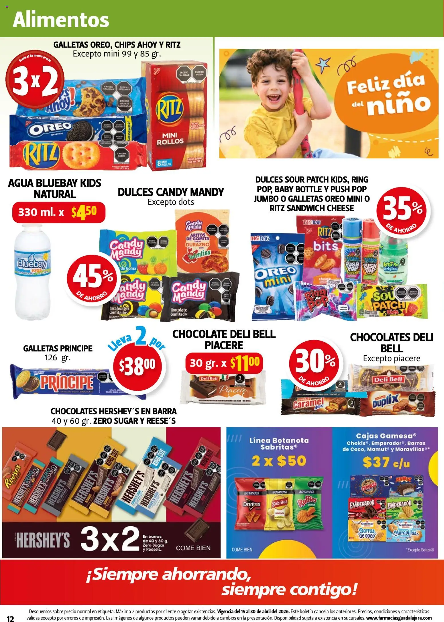 Nuevas ofertas de Farmacia Guadalajara válidas en toda la República Mexicana desde el 15.04.2026. ¡Encuentra las mejores ofertas en Farmacia Guadalajara catálogo! | Página: 12 | Productos: Agua, Chocolate, Dulces, Barra