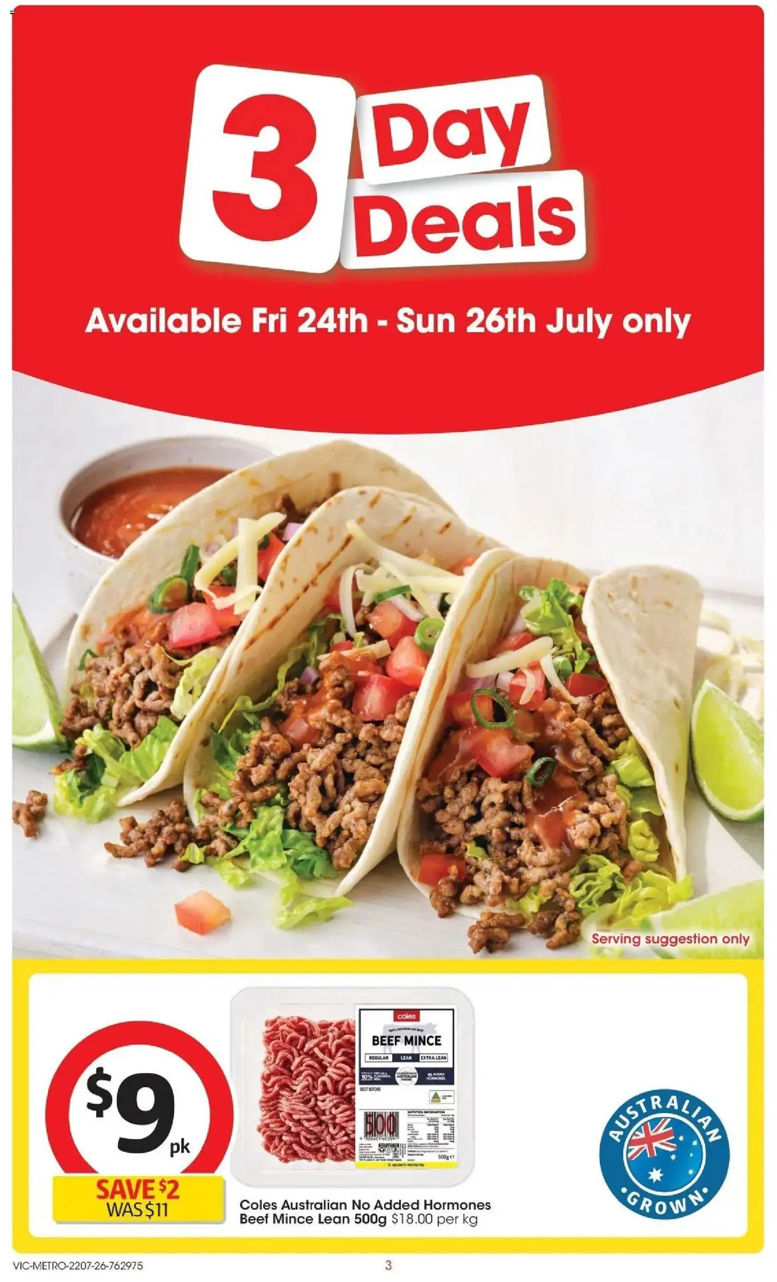 Coles catalogue - valid from 22/07/2026 | Page: 3 | Products: Beef