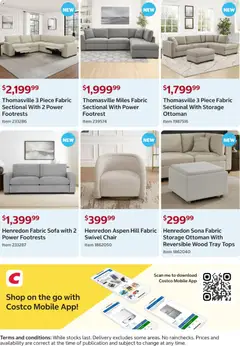Preview of Costco In-warehouse savings - valid from 13.04.2026 | Page: 16 | Products: Sofa, Chair, Ottoman, Wood
