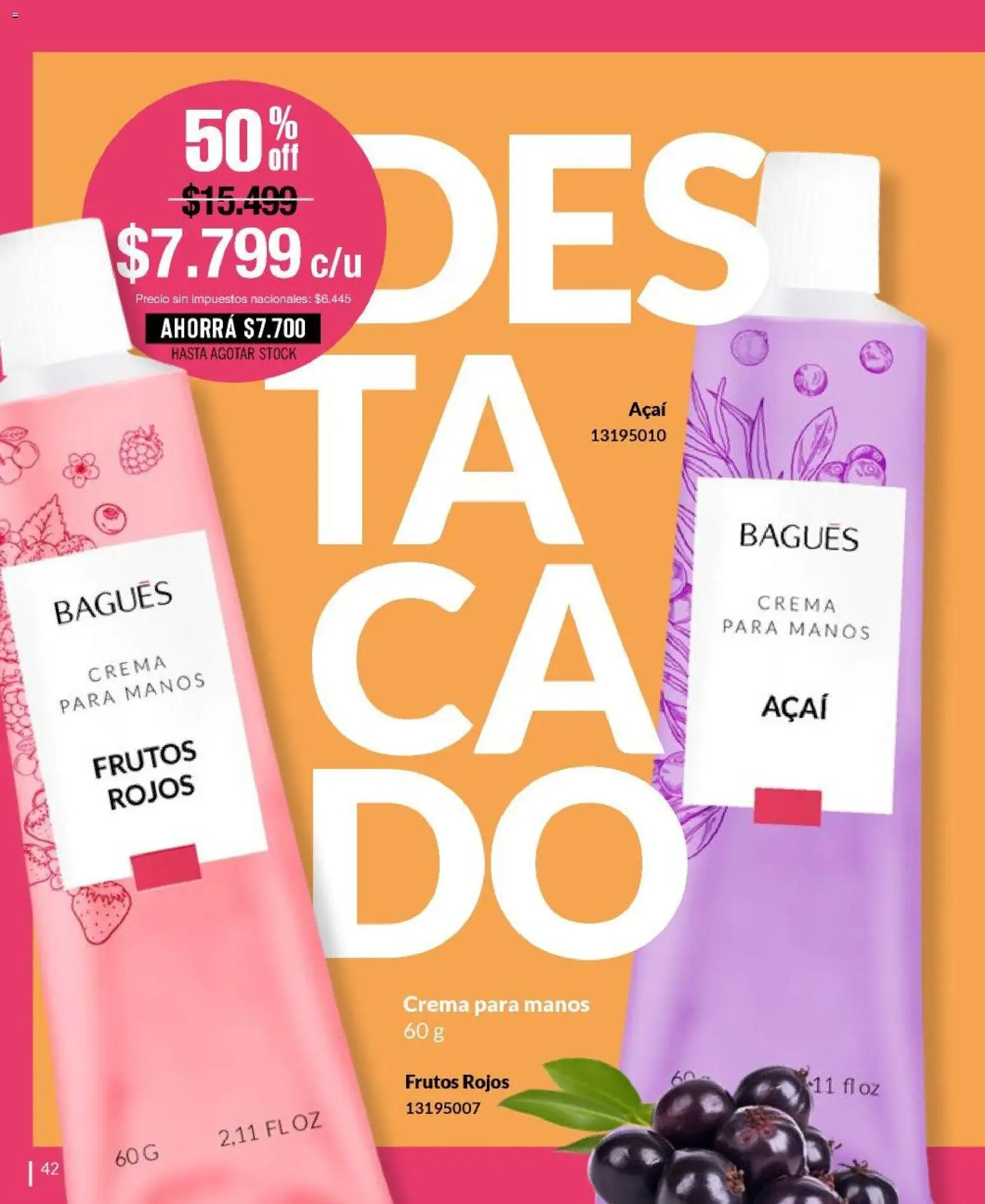 Bagués catálogo │ válido desde el 21/09/2026 | Página: 42 | Productos: Frutos rojos, Crema para manos, Crema