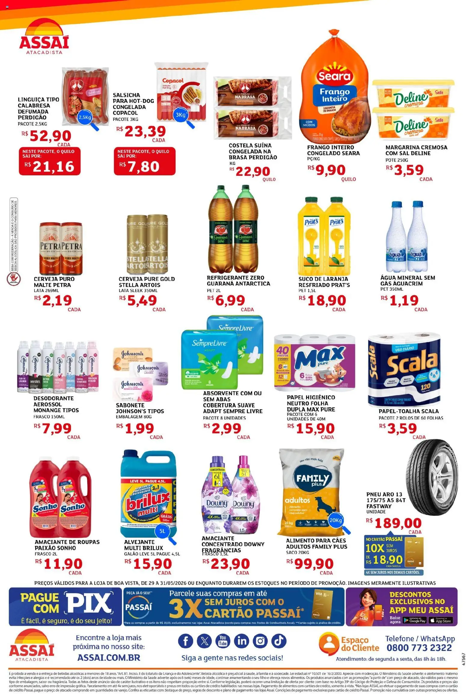Assaí Atacadista Folheto - válido de 29.05.2026 | Página: 2 | Produtos: Sabonete, Bebida, Refrigerante, Telefone