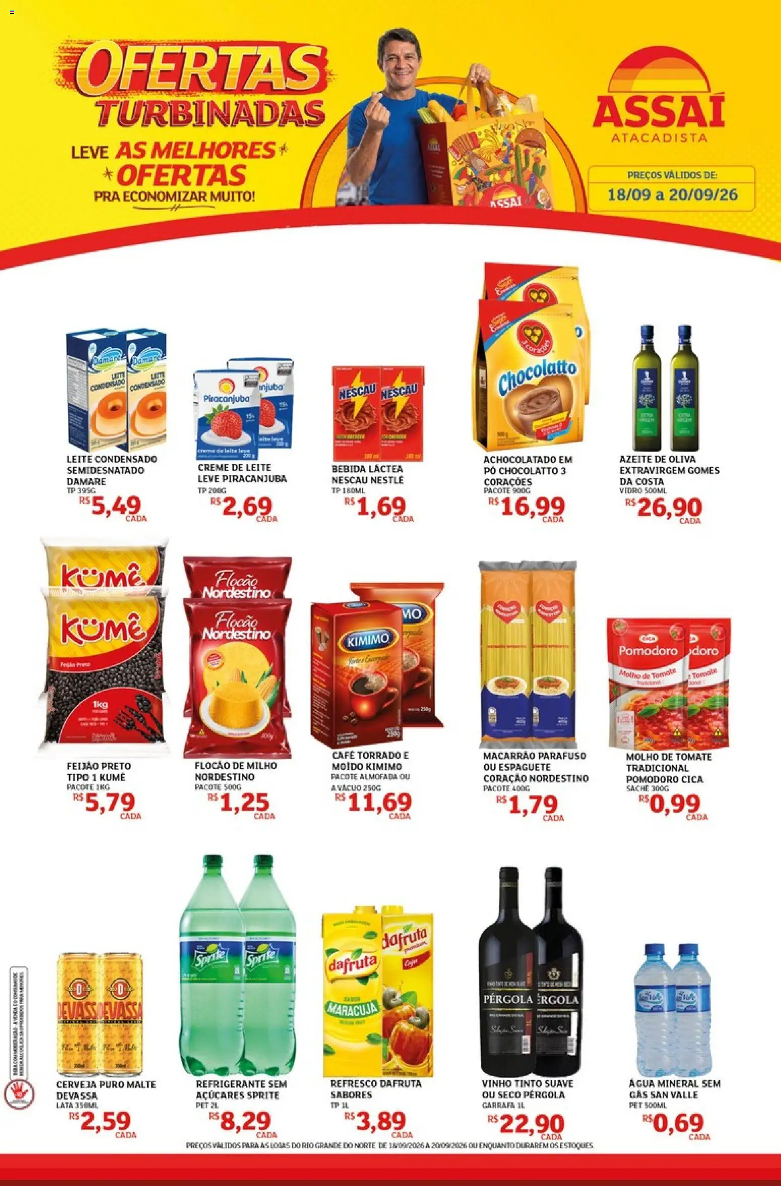 Assaí Atacadista Folheto - válido de 18/09/2026 | Página: 1 | Produtos: Maracujá, Feijão, Bebida, Creme de leite