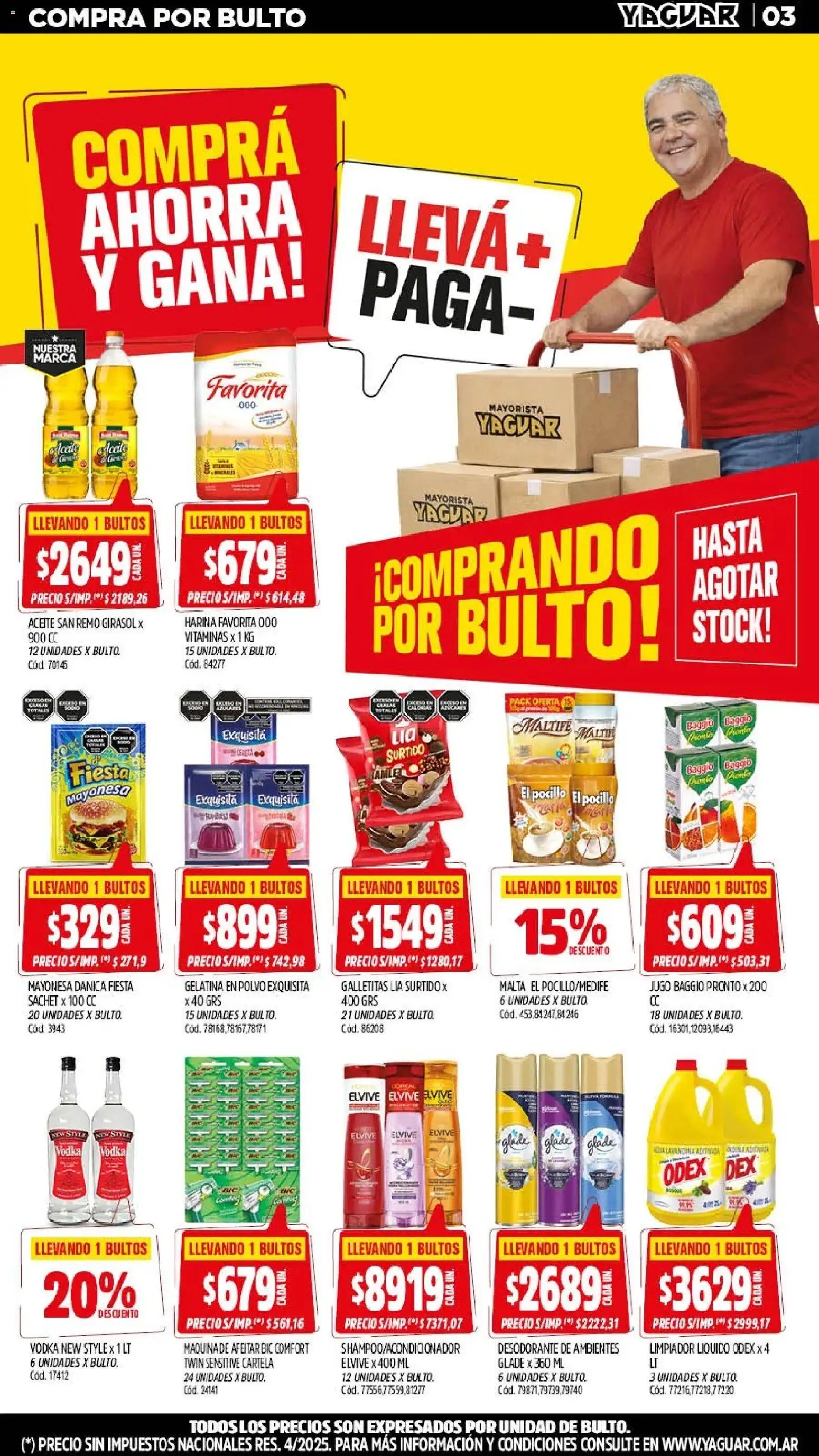 Yaguar - Oferta Semanal San Juan │ válido desde el 03/08/2026 | Página: 3 | Productos: Lavandina, Maquina de afeitar, Pocillo, Jugo