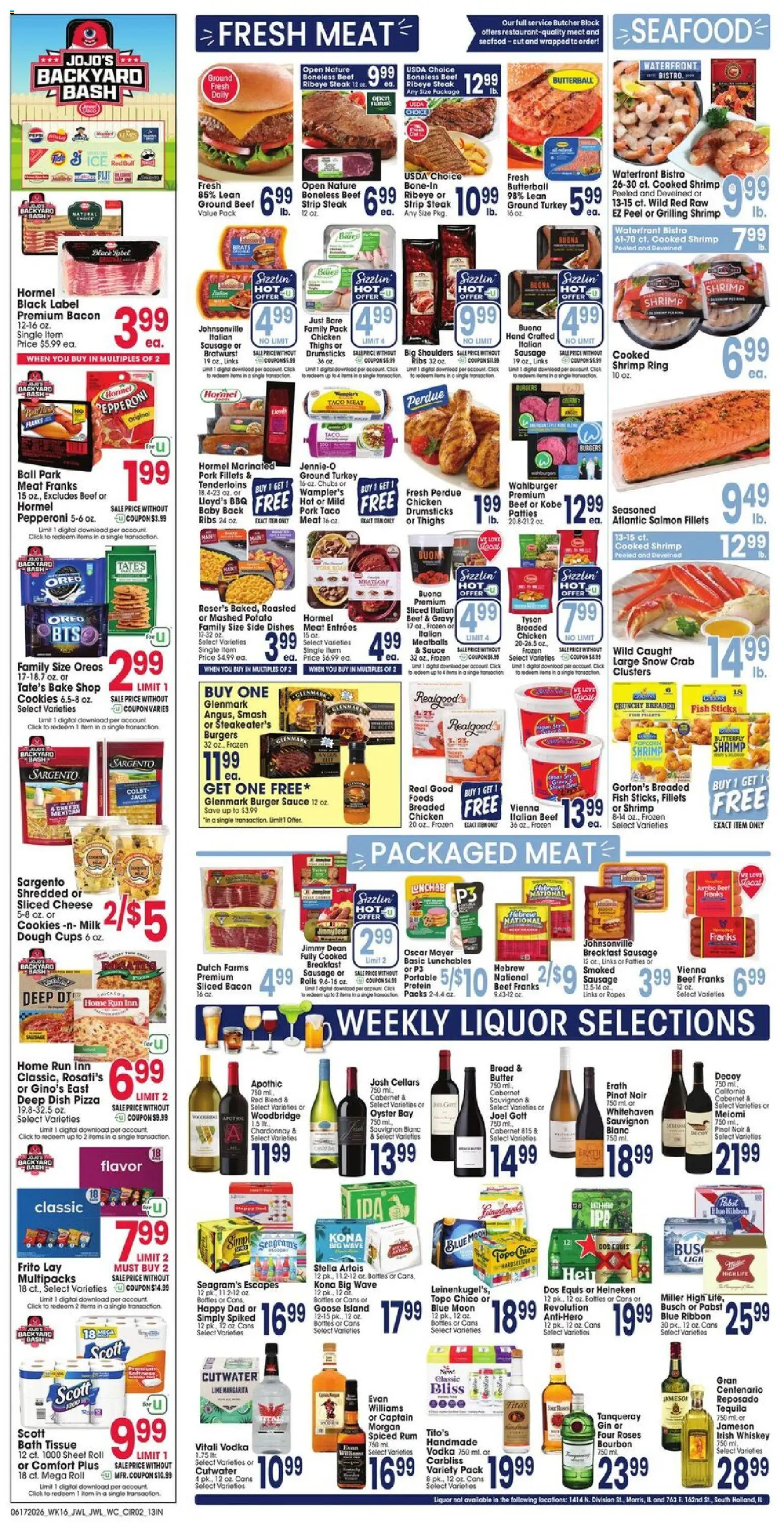 Jewel Osco Weekly Ad - IN - valid from 17.06.2026 | Page: 2 | Products: Milk, Pork, Whiskey, Sausage