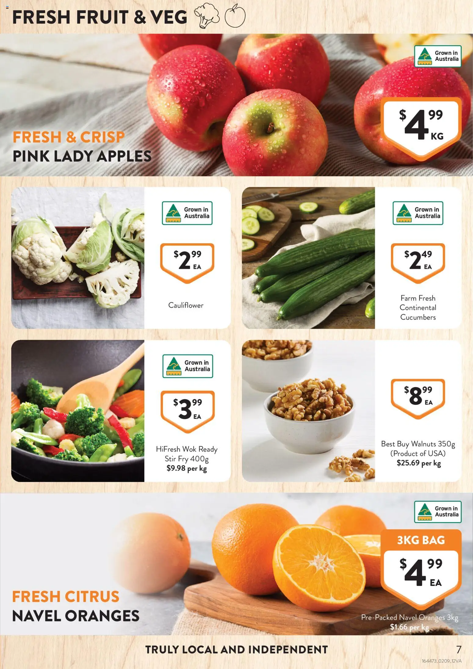 Foodworks catalogue - valid from 02/09/2026 | Page: 7 | Products: Oranges, Fruit, Cauliflower, Bag
