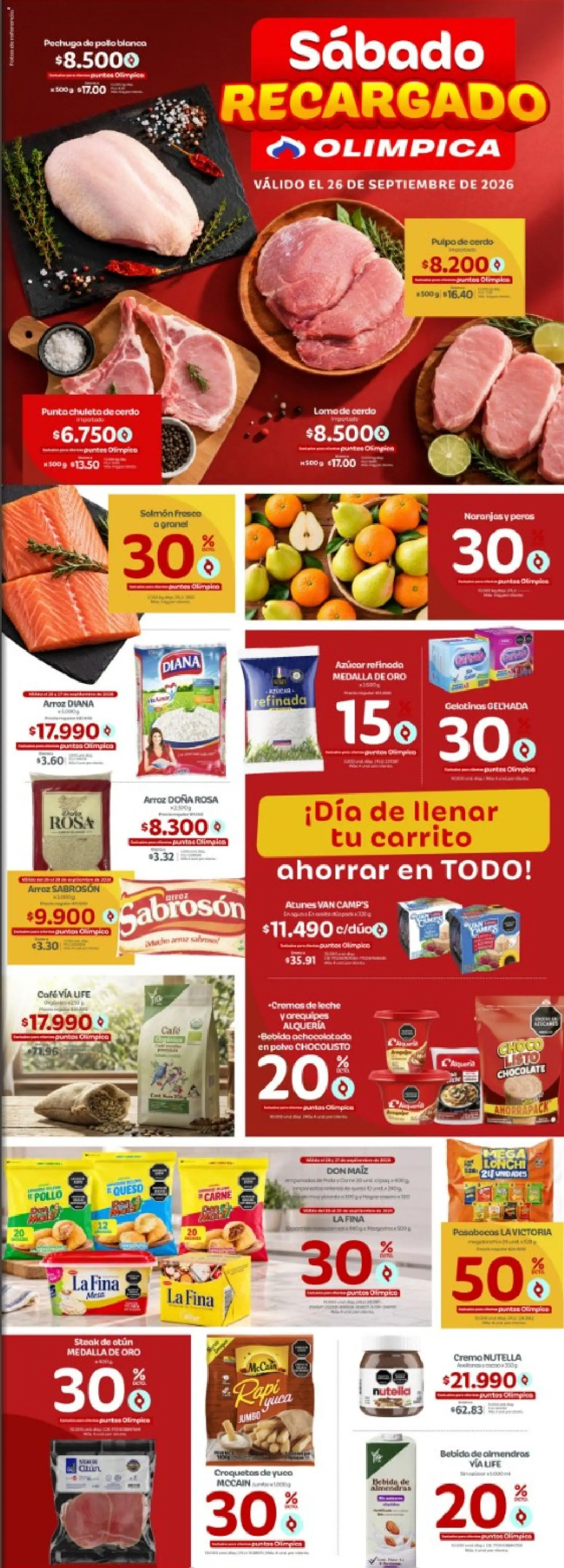 Olímpica revista - valida desde el 26/09/2026 | Página: 1 | Productos: Crema, Salmón, Polvo, Croquetas