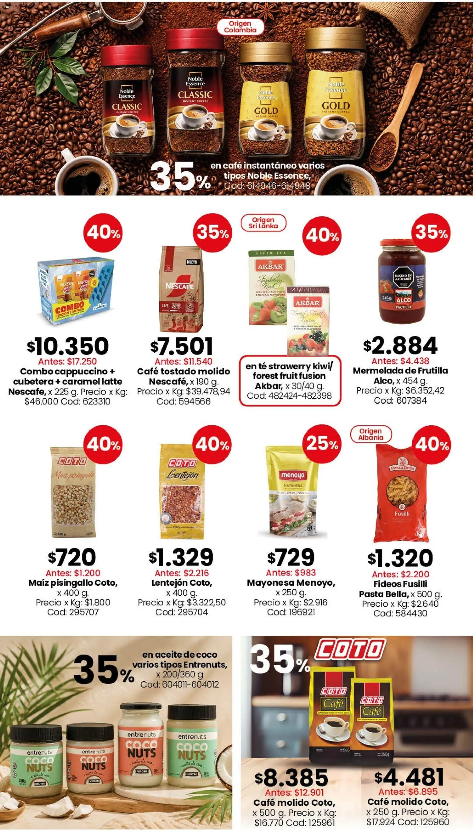 Coto - Almacén y bebidas │ válido desde el 13/07/2026 | Página: 2 | Productos: Frutilla, Mayonesa, Maiz, Té