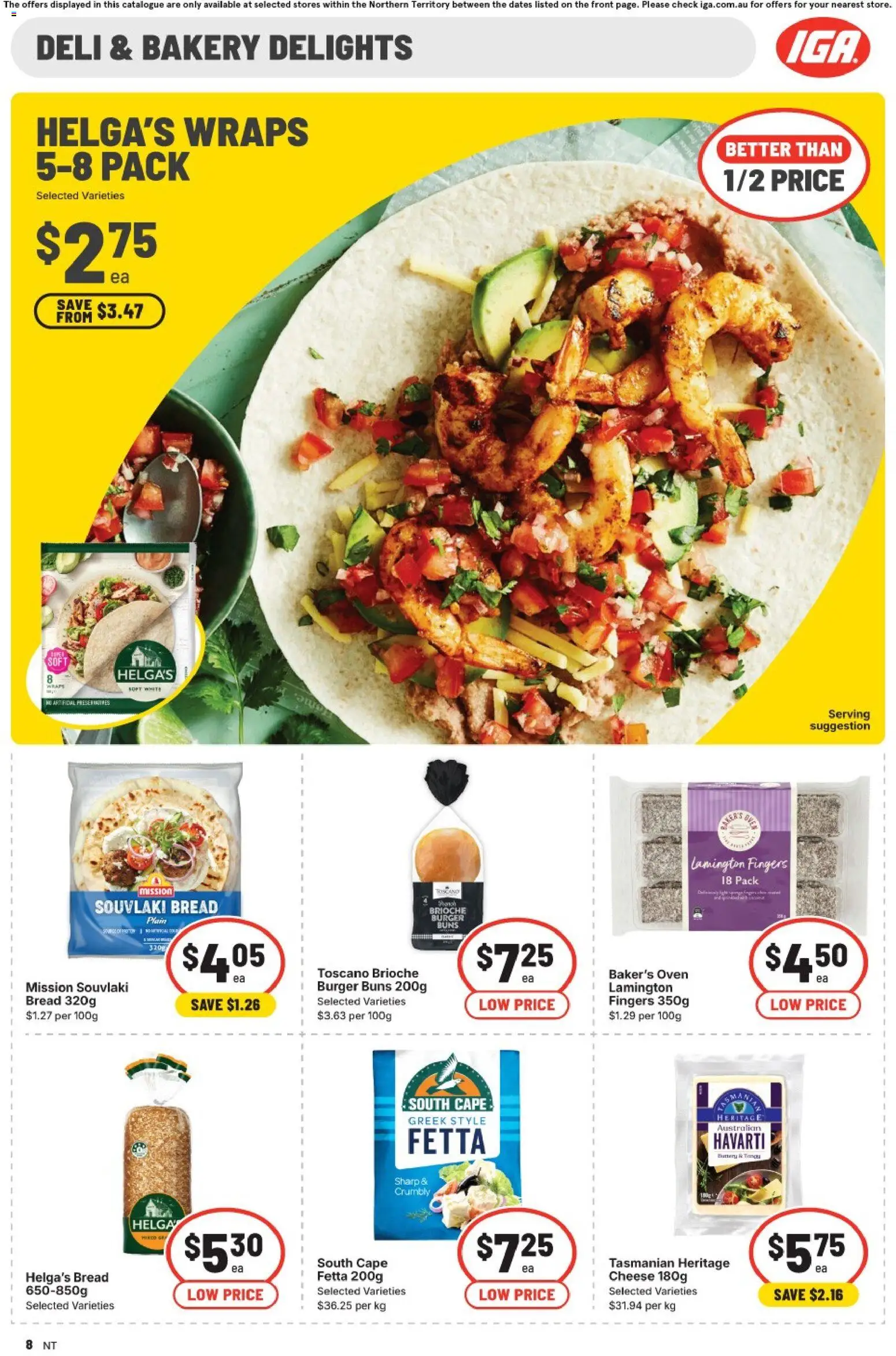 IGA catalogue - valid from 08/07/2026 | Page: 8 | Products: Cheese, Bread, Oven, Bakery